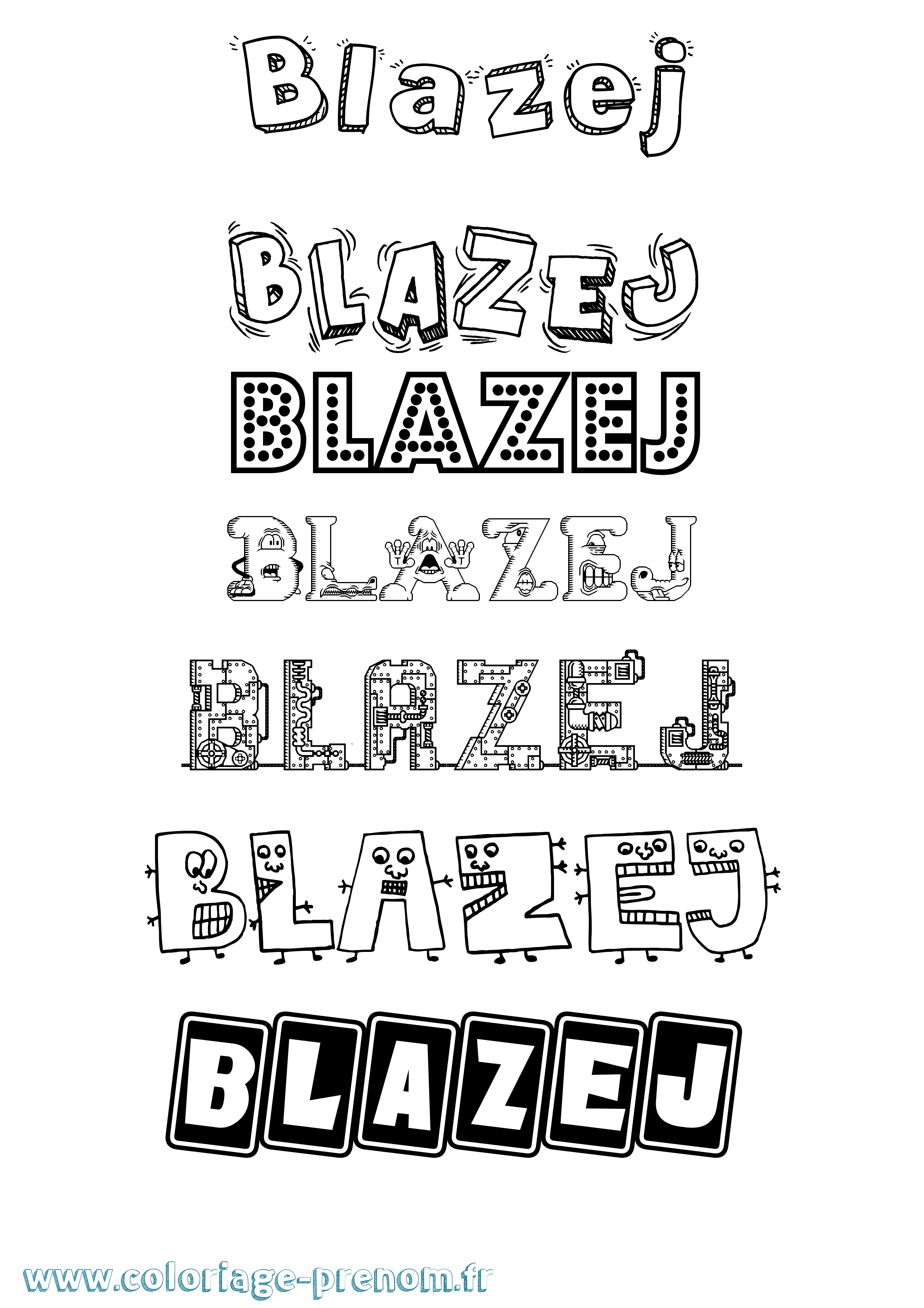 Coloriage prénom Blazej Fun