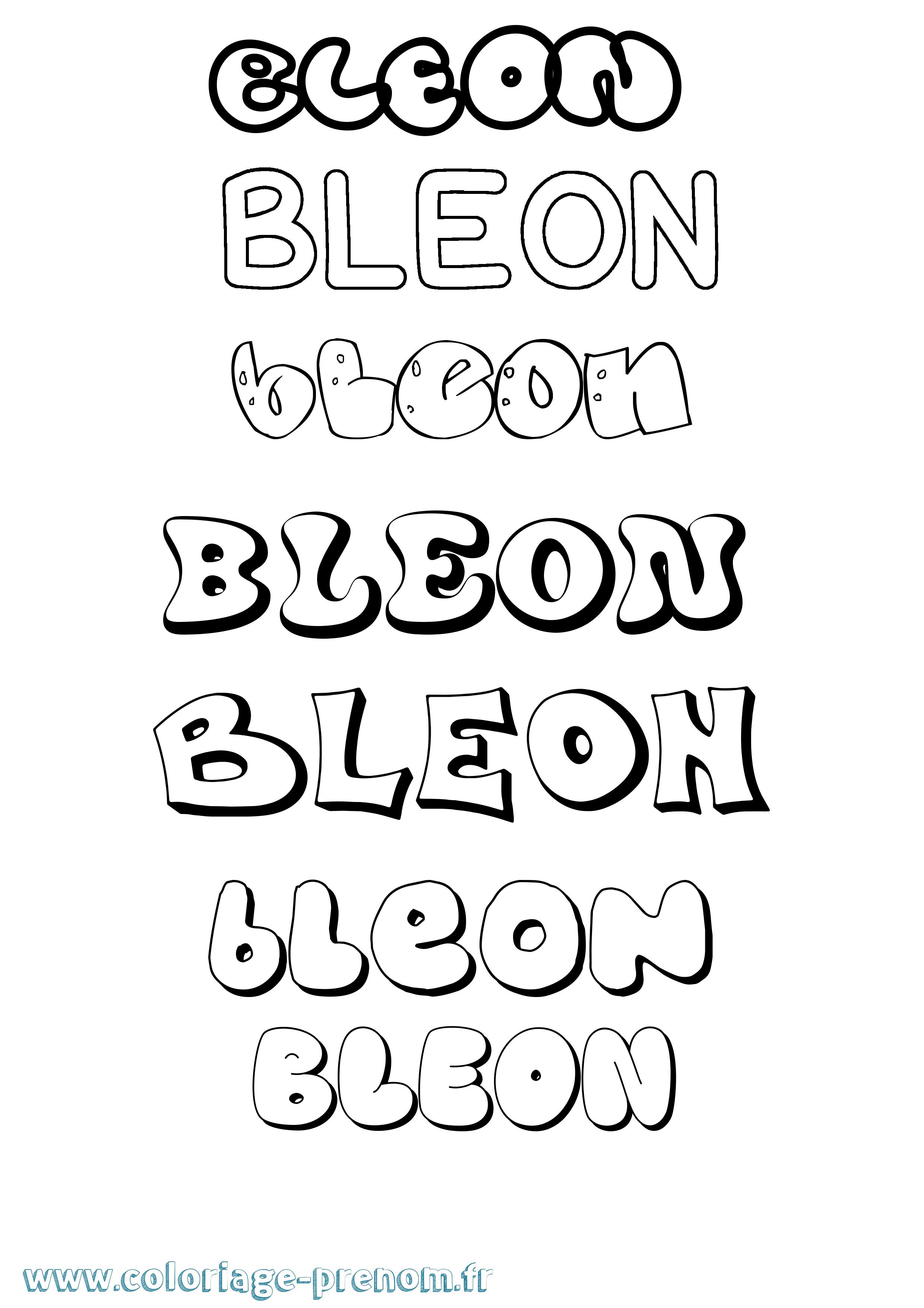Coloriage Bleon Bubble Coloriage prénom Bleon Bubble