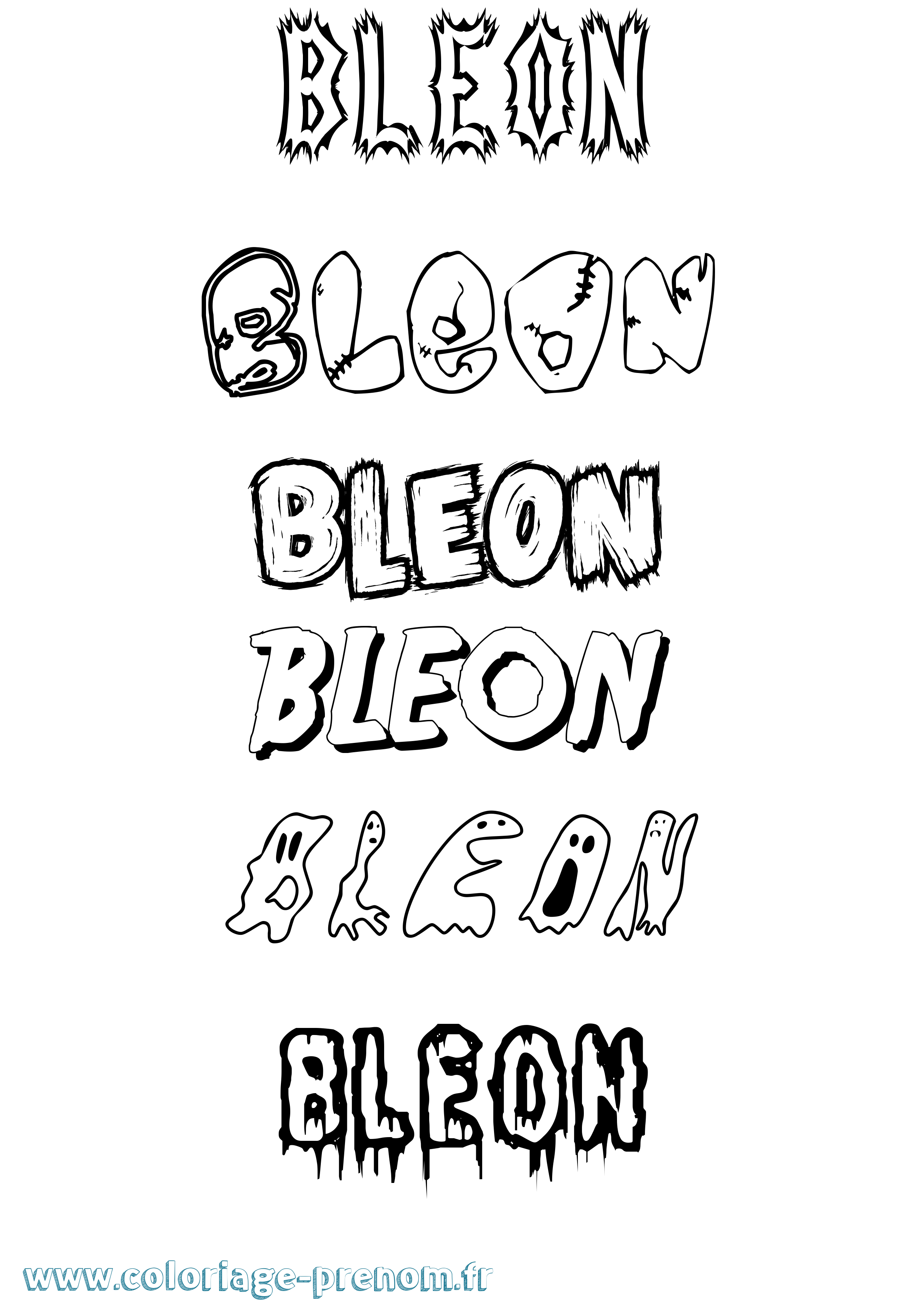 Coloriage prénom Bleon Frisson