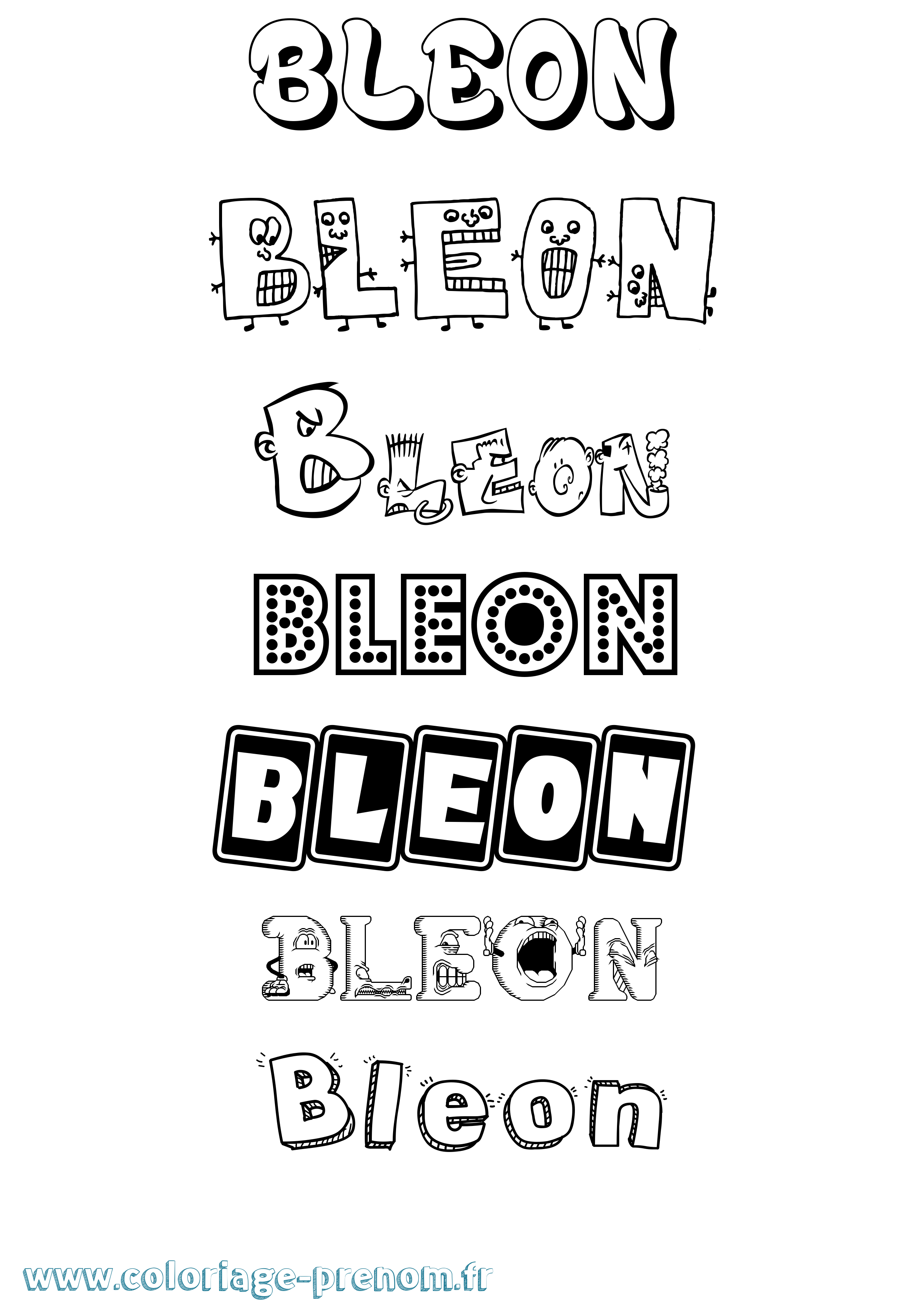 Coloriage Bleon Fun Coloriage prénom Bleon Fun