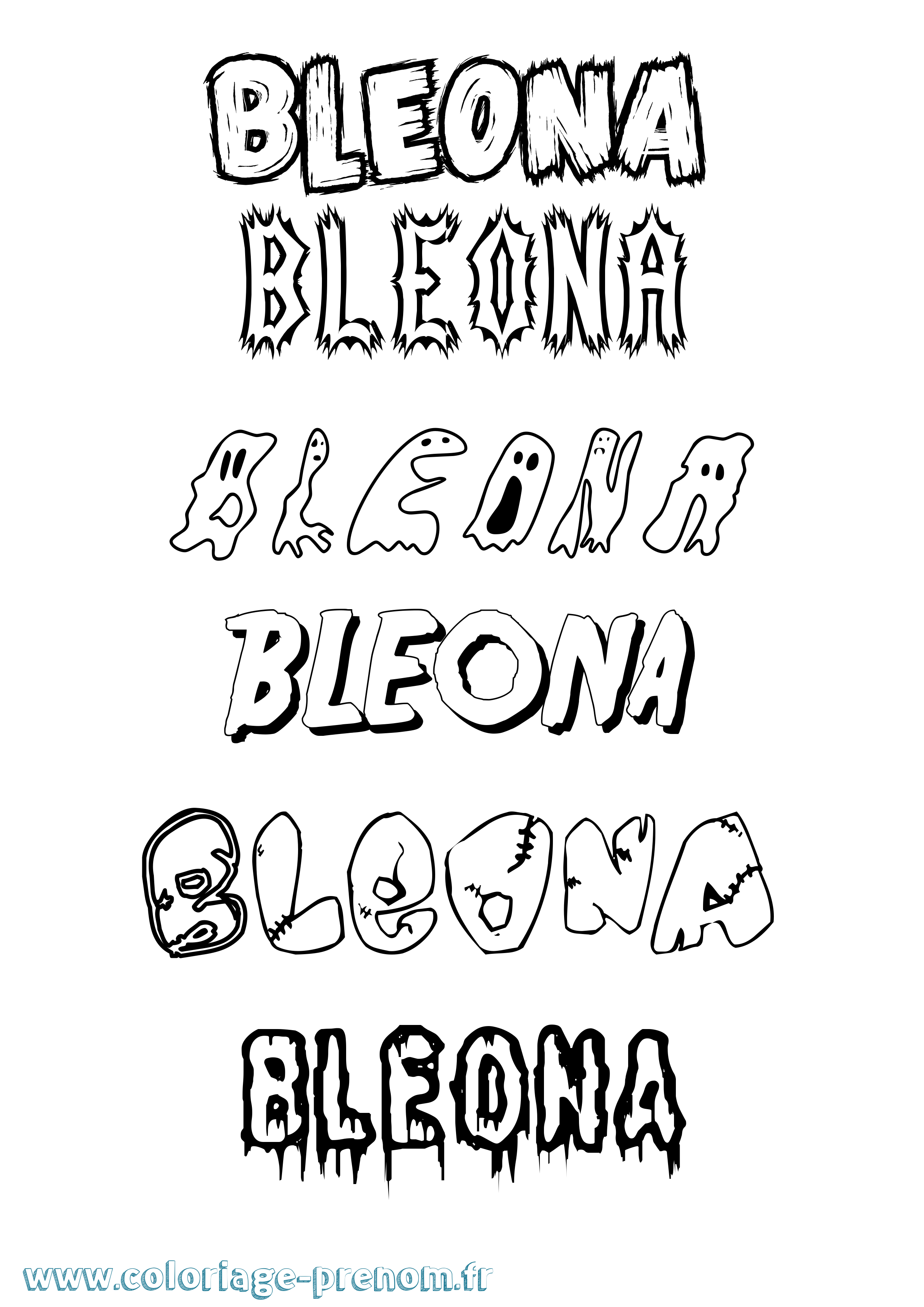 Coloriage Bleona Frisson Coloriage prénom Bleona Frisson