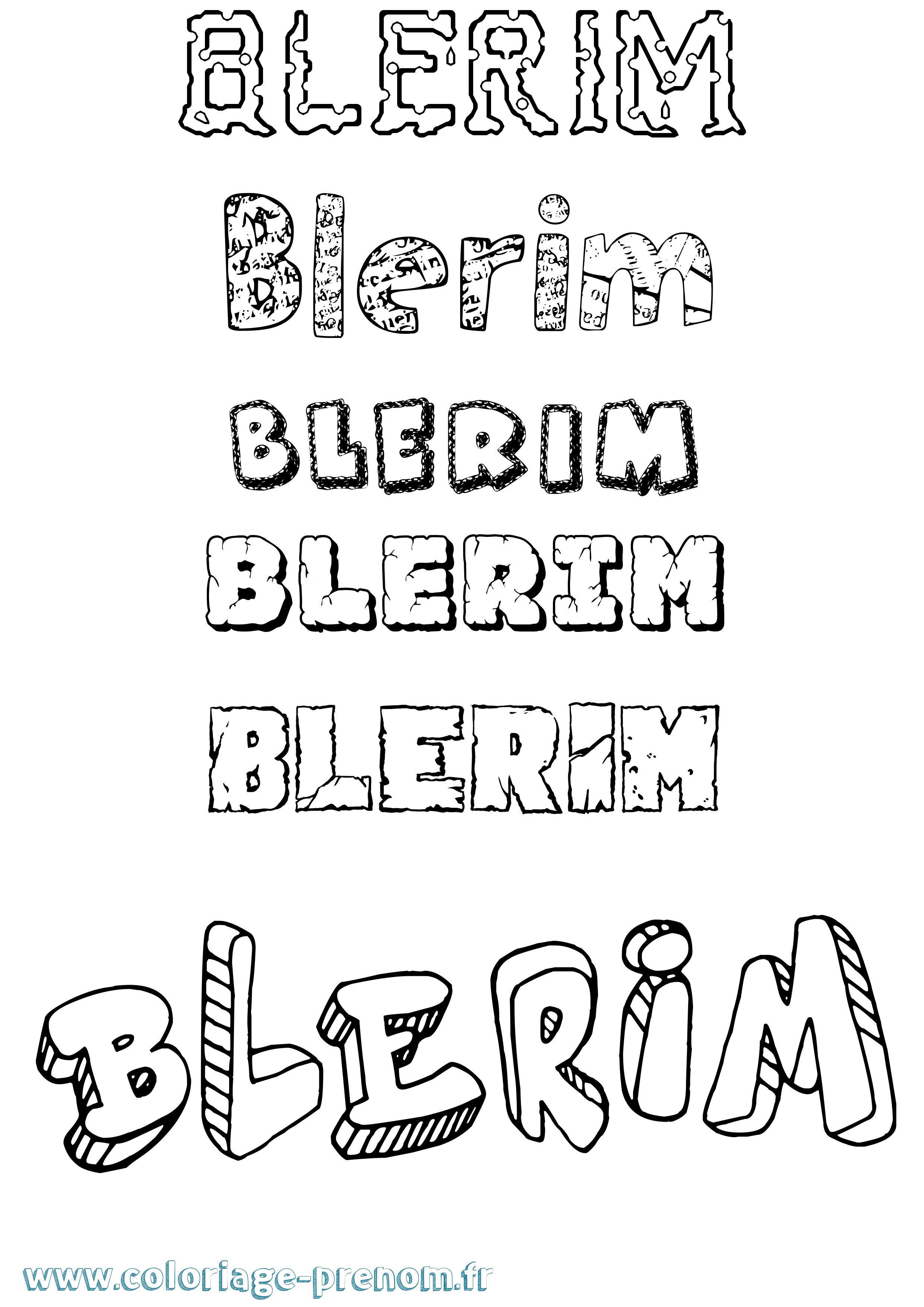 Coloriage prénom Blerim Destructuré