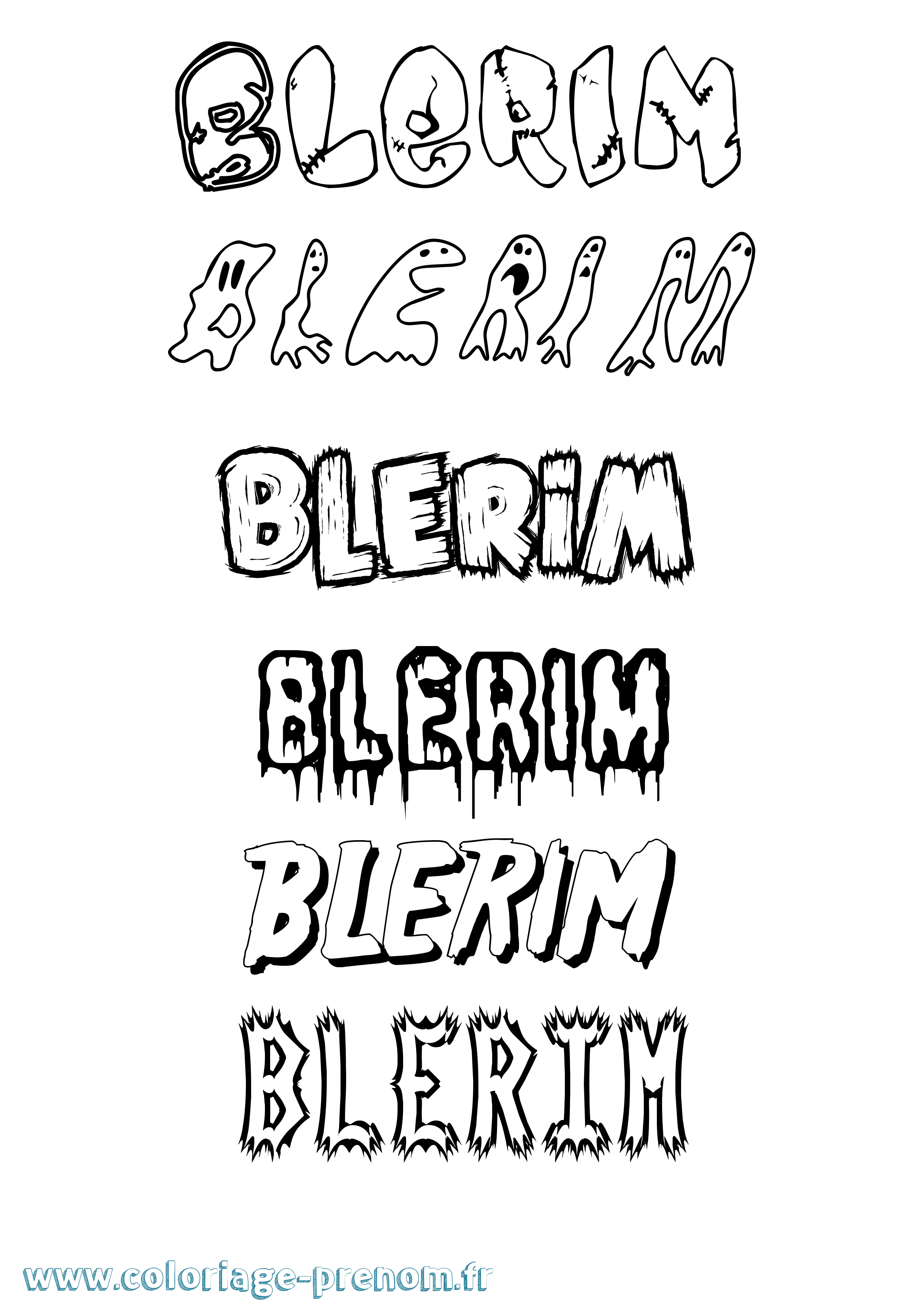 Coloriage prénom Blerim Frisson