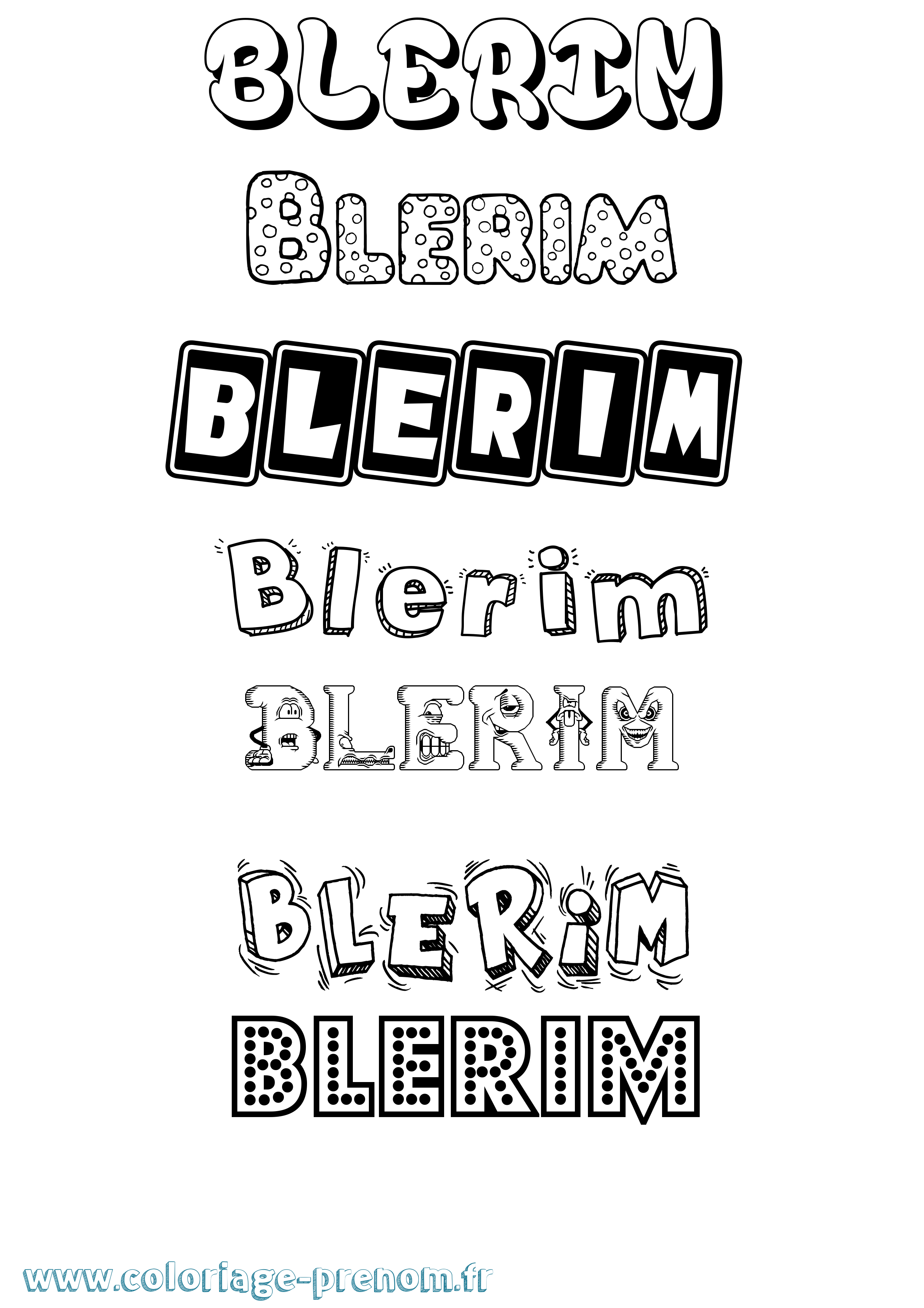 Coloriage prénom Blerim Fun