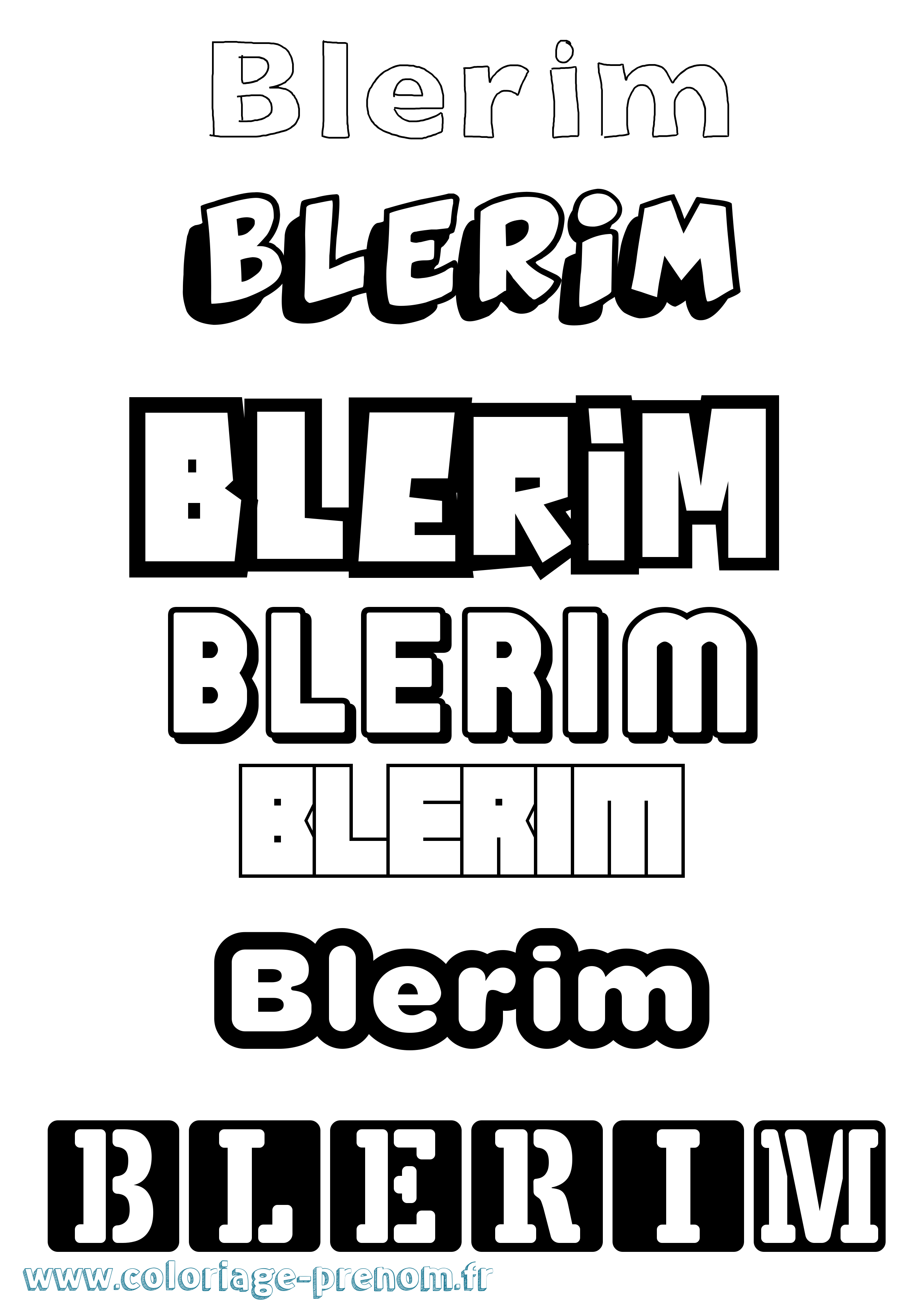 Coloriage prénom Blerim Simple
