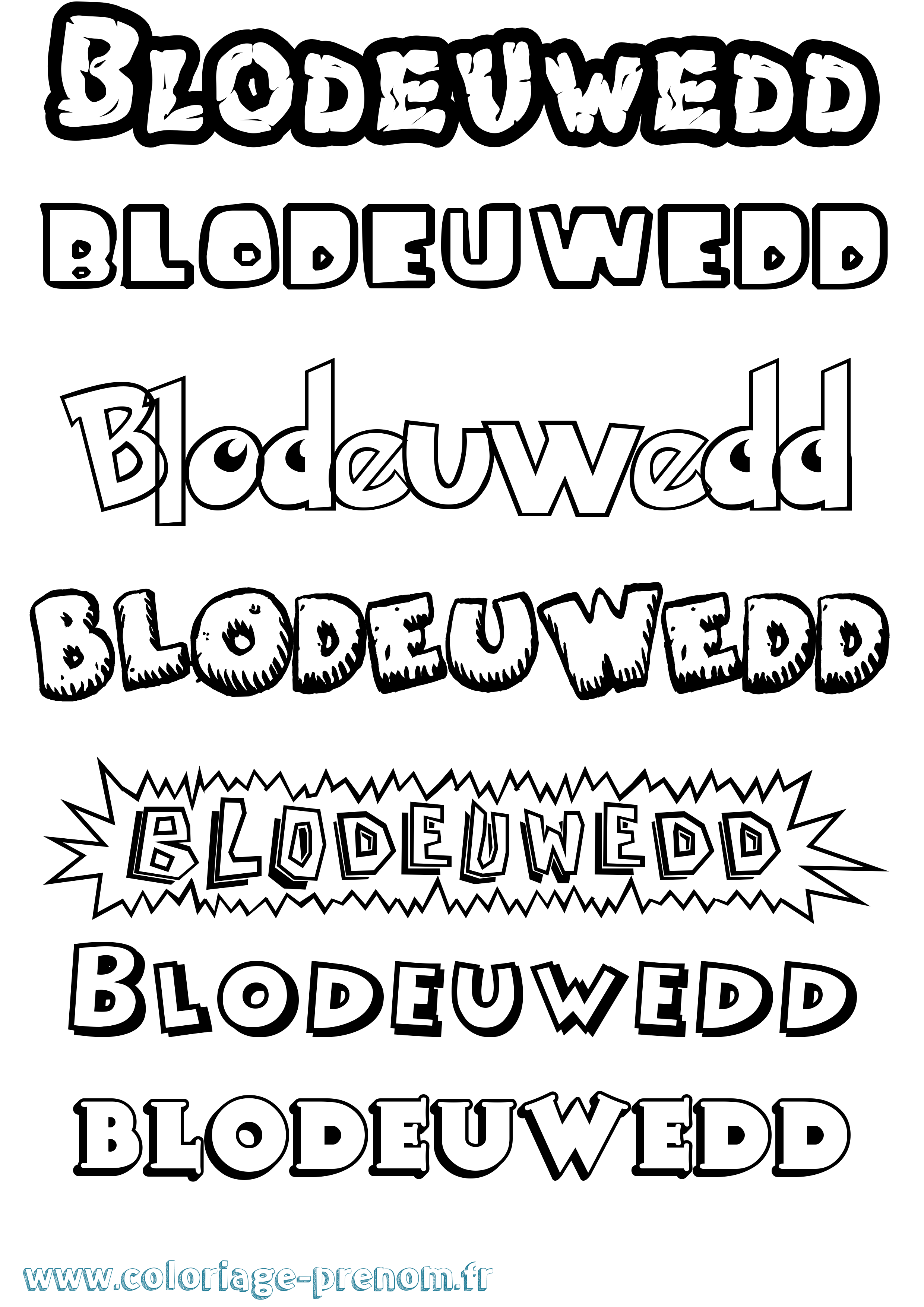 Coloriage Blodeuwedd Dessin Animé Coloriage prénom Blodeuwedd Dessin Animé