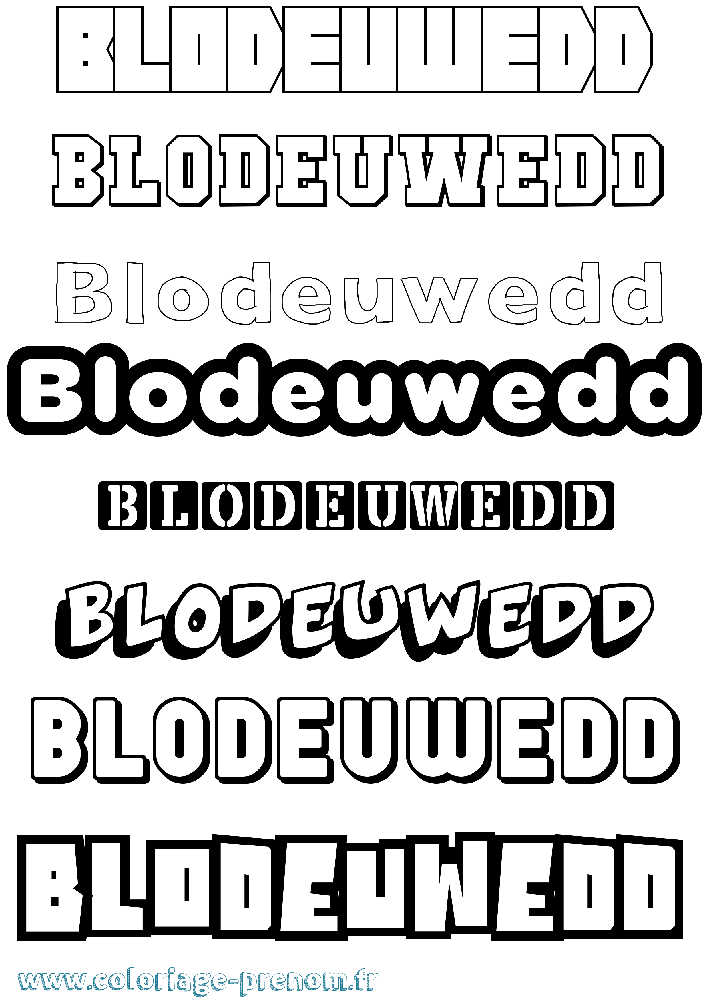Coloriage Blodeuwedd Simple Coloriage prénom Blodeuwedd Simple