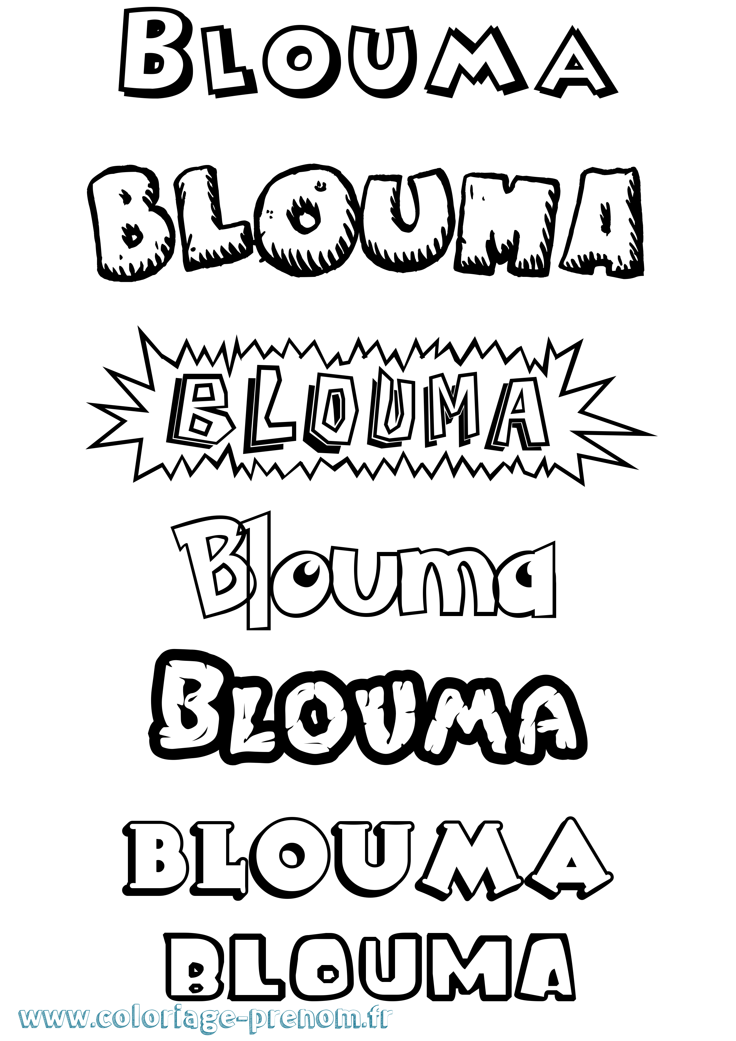 Coloriage prénom Blouma Dessin Animé