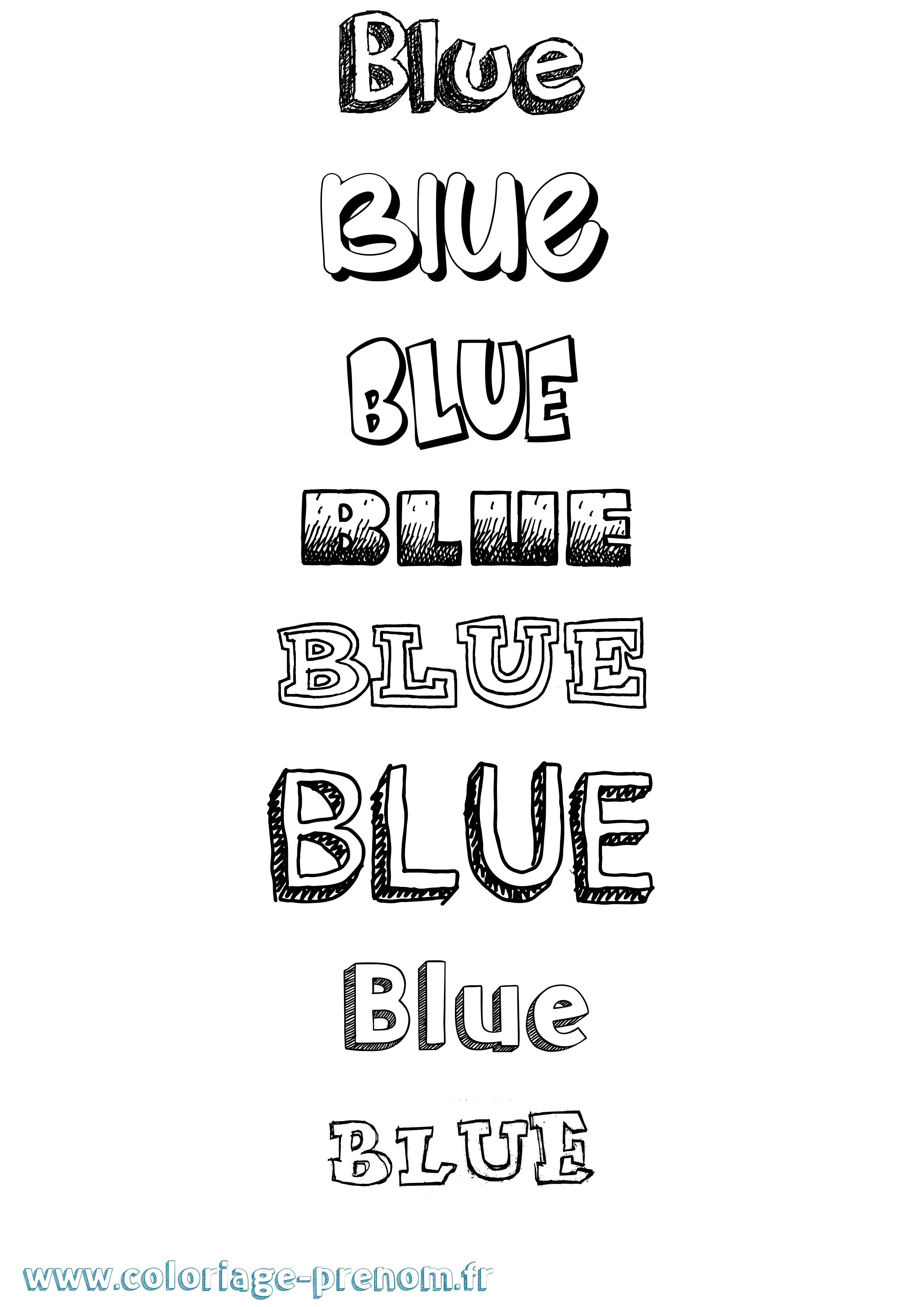 Coloriage prénom Blue Dessiné