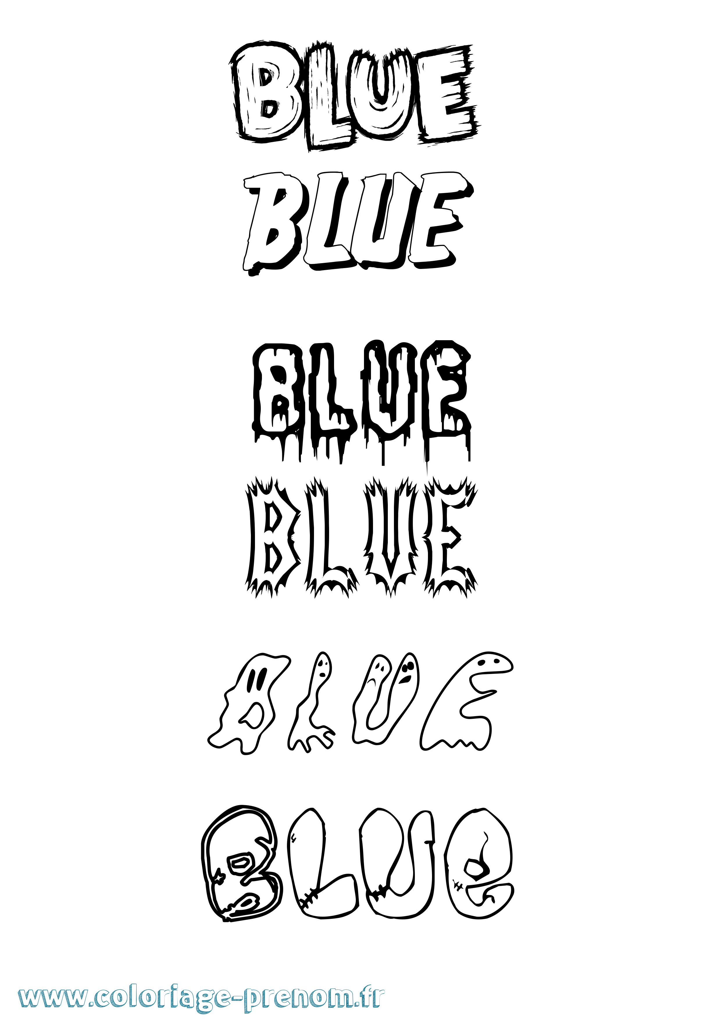 Coloriage prénom Blue Frisson