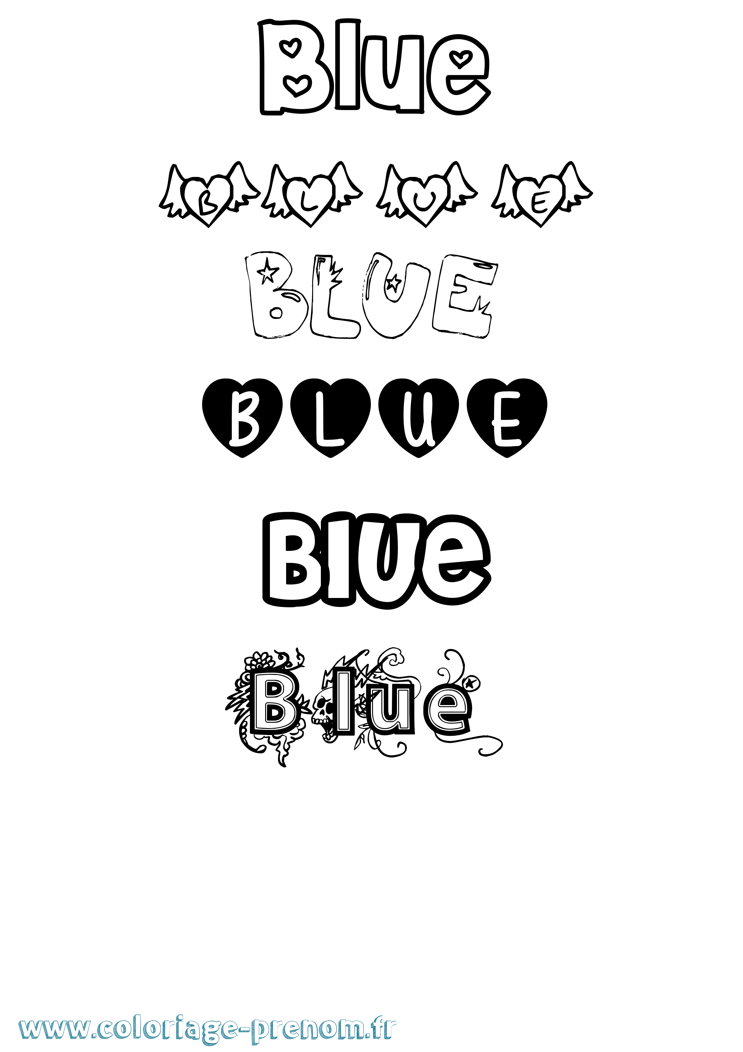 Coloriage prénom Blue Girly