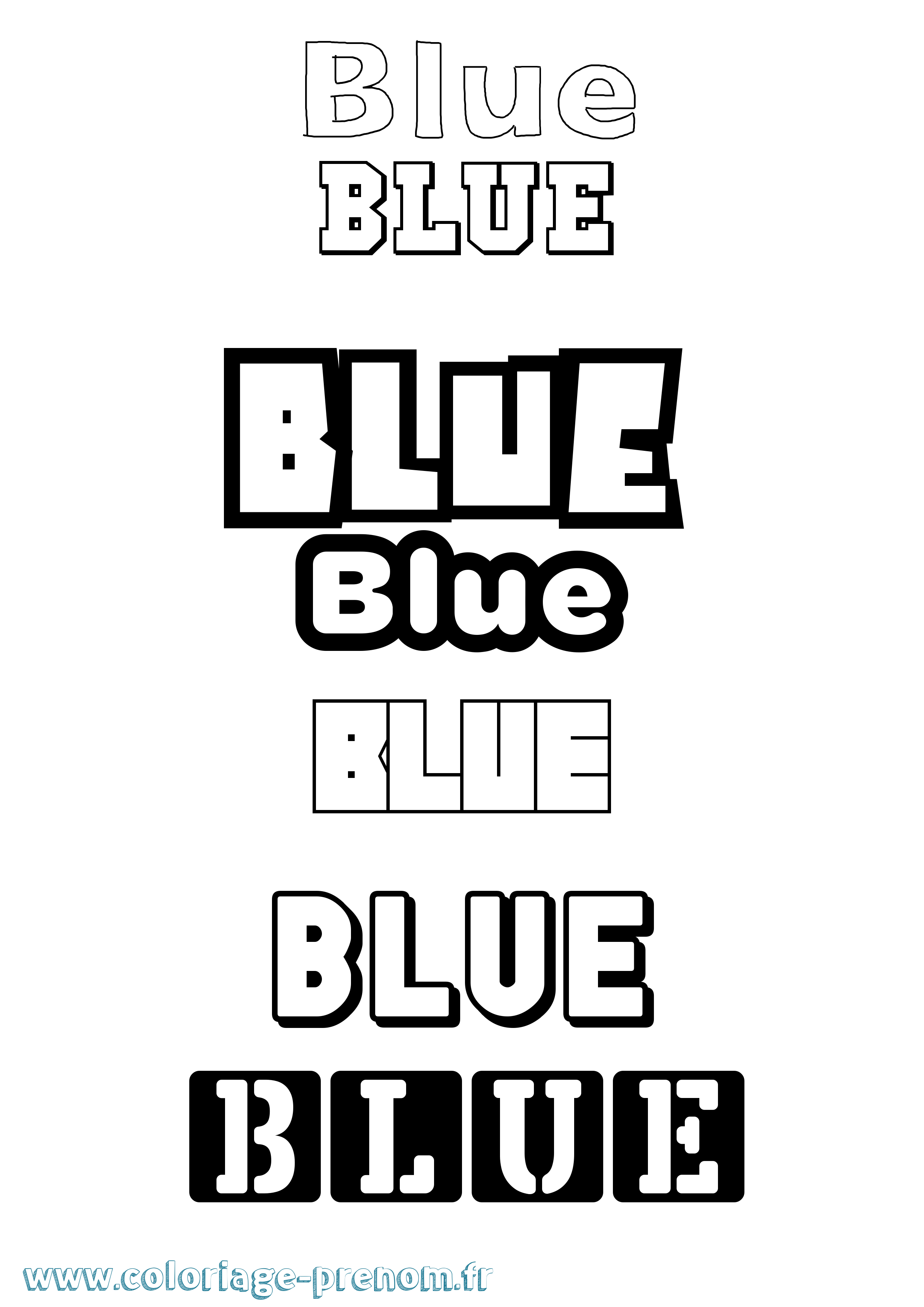 Coloriage prénom Blue Simple