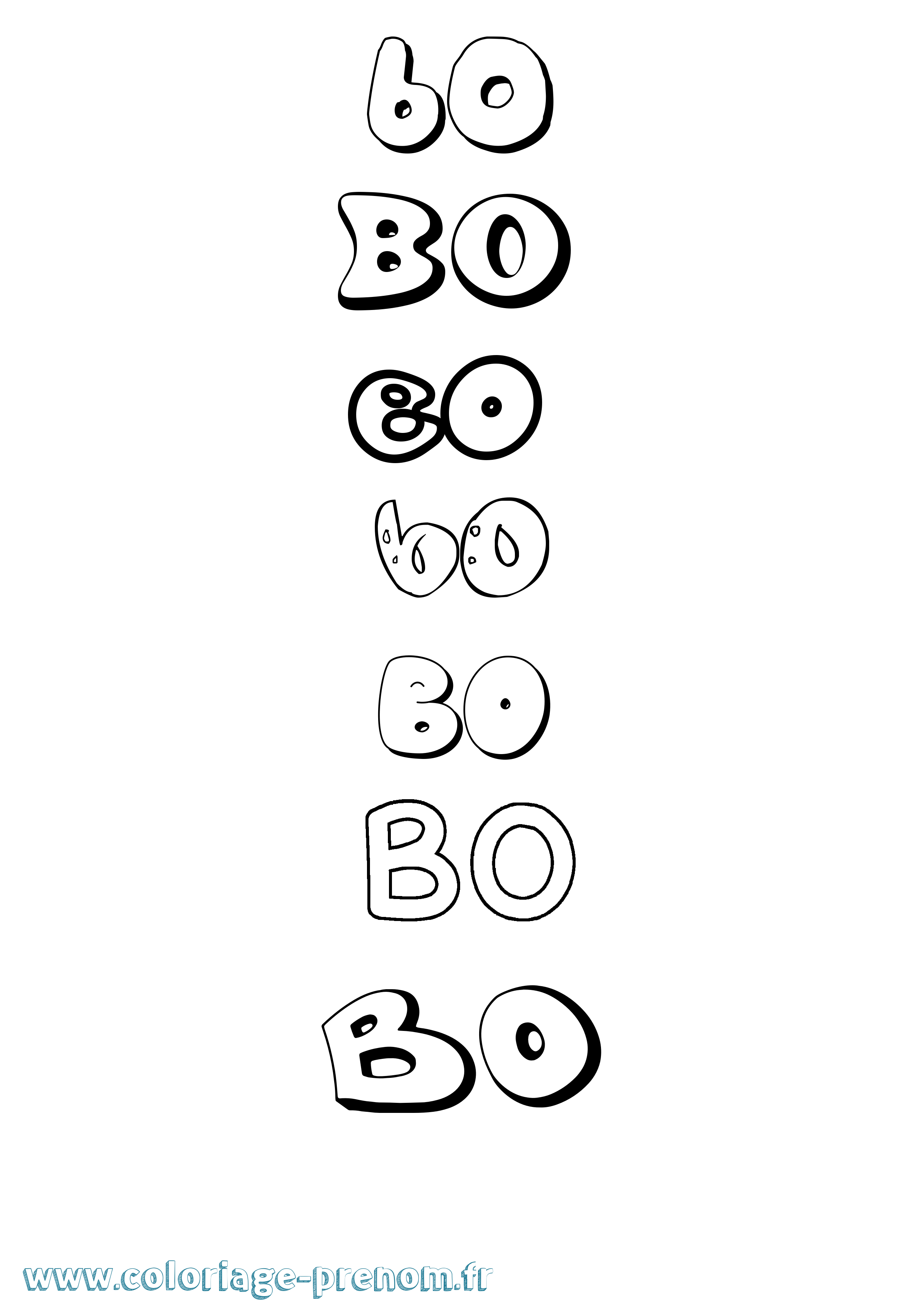 Coloriage Bo Bubble Coloriage prénom Bo Bubble