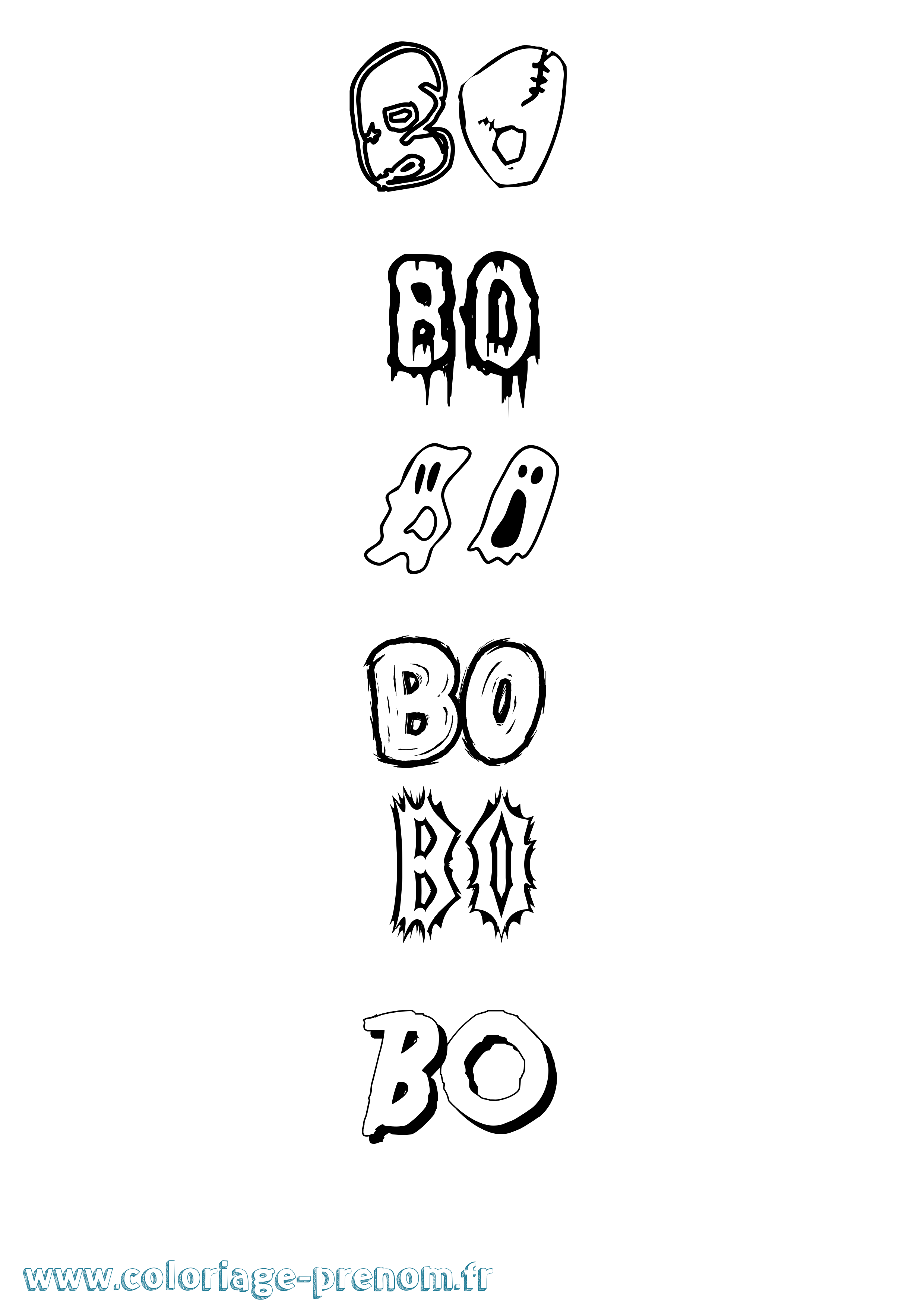 Coloriage Bo Frisson Coloriage prénom Bo Frisson