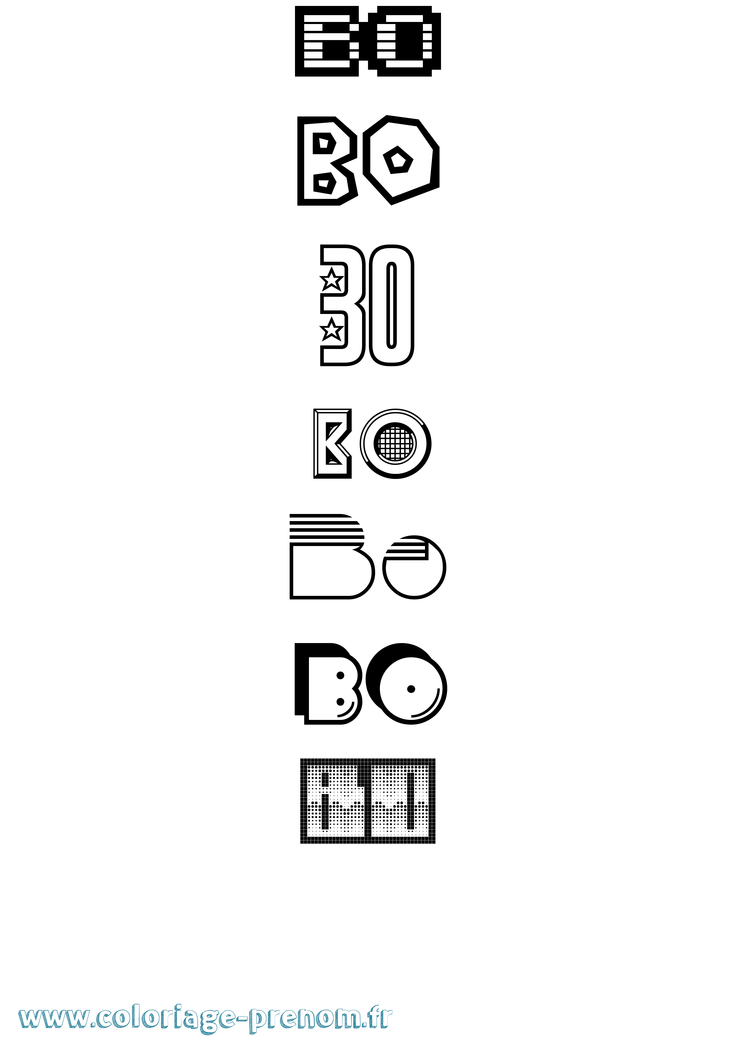 Coloriage Bo Jeux Vidéos Coloriage prénom Bo Jeux Vidéos