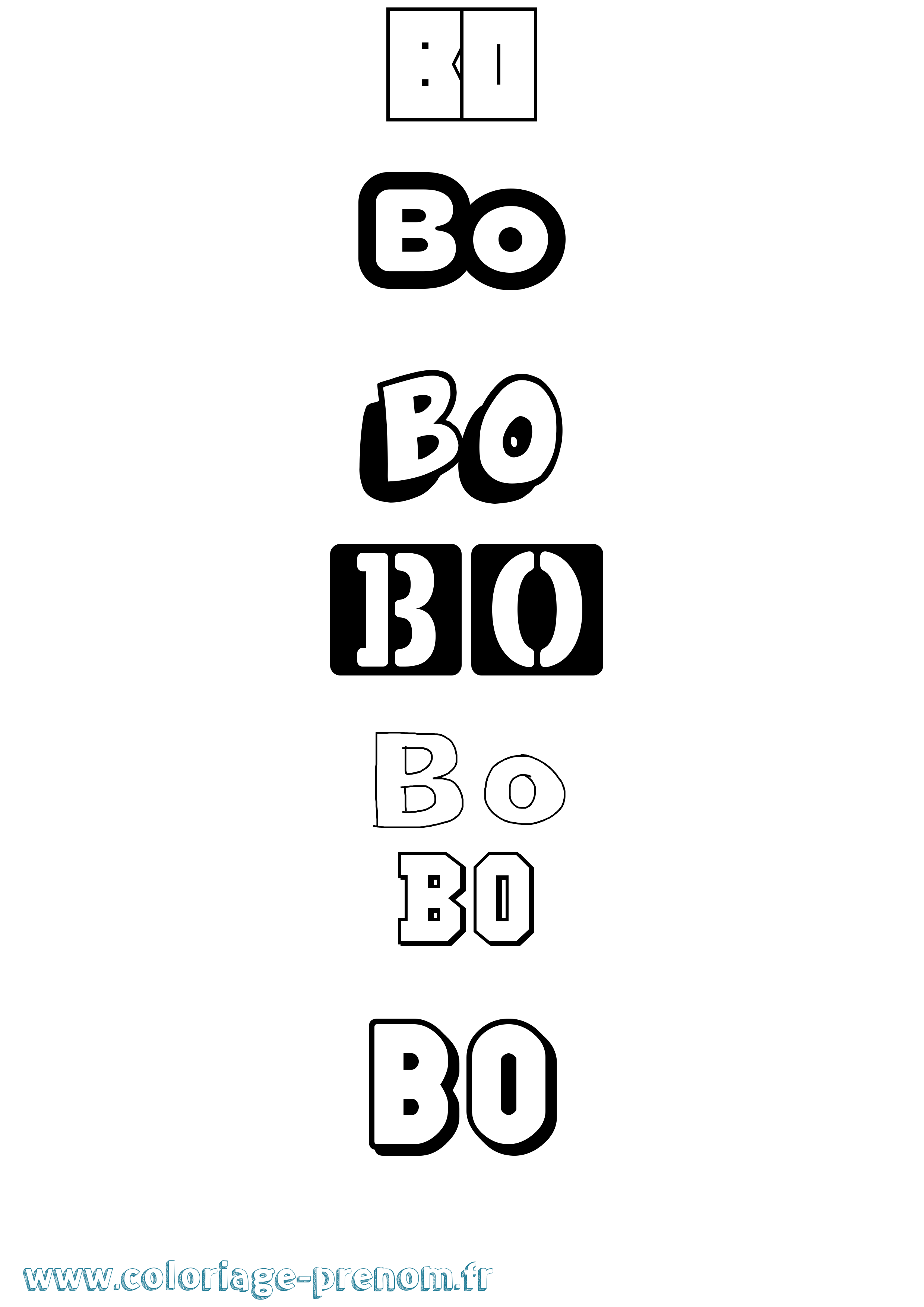 Coloriage Bo Simple Coloriage prénom Bo Simple