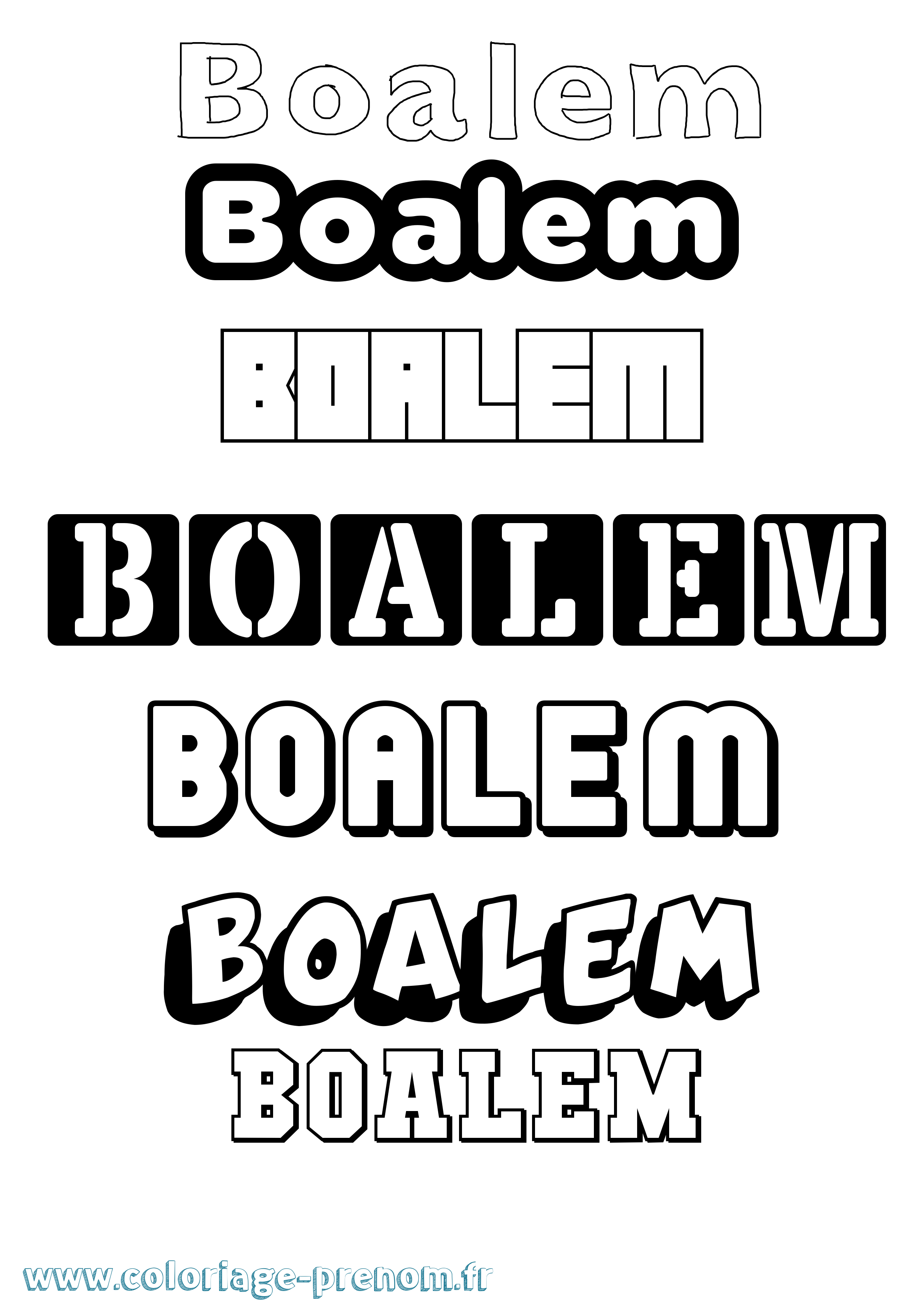 Coloriage prénom Boalem Simple