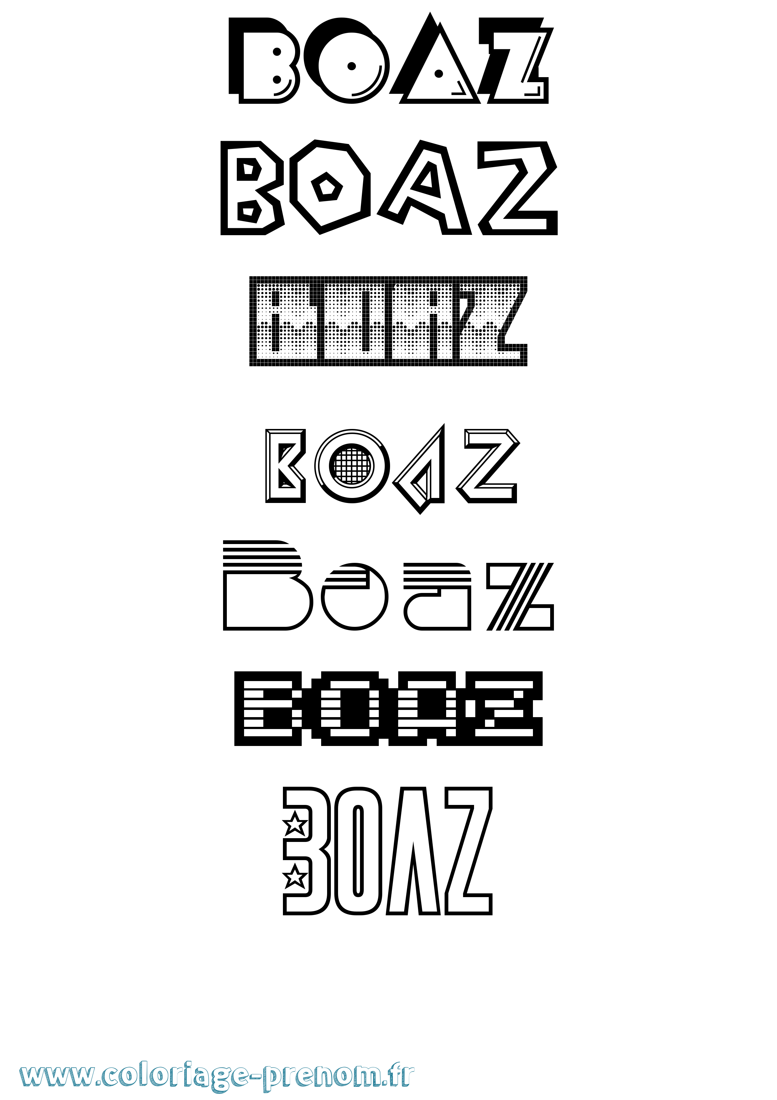 Coloriage prénom Boaz Jeux Vidéos