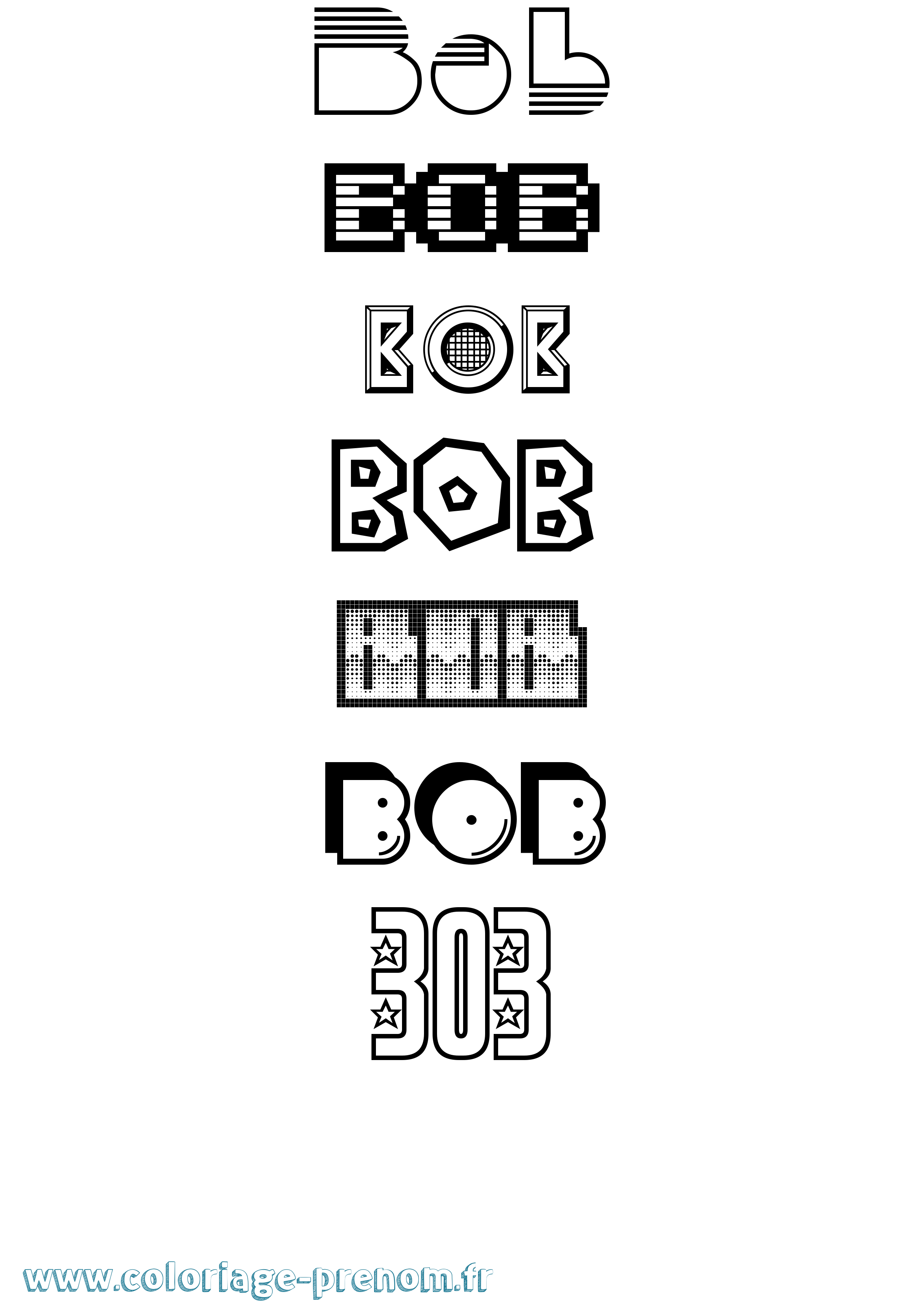 Coloriage prénom Bob Jeux Vidéos