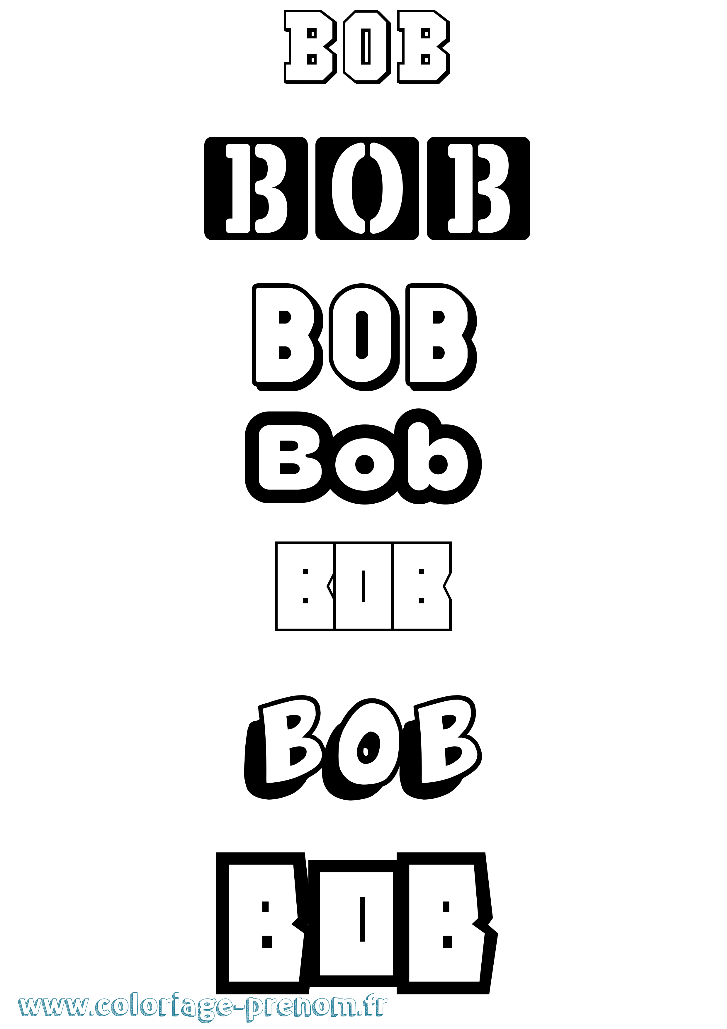 Coloriage prénom Bob Simple
