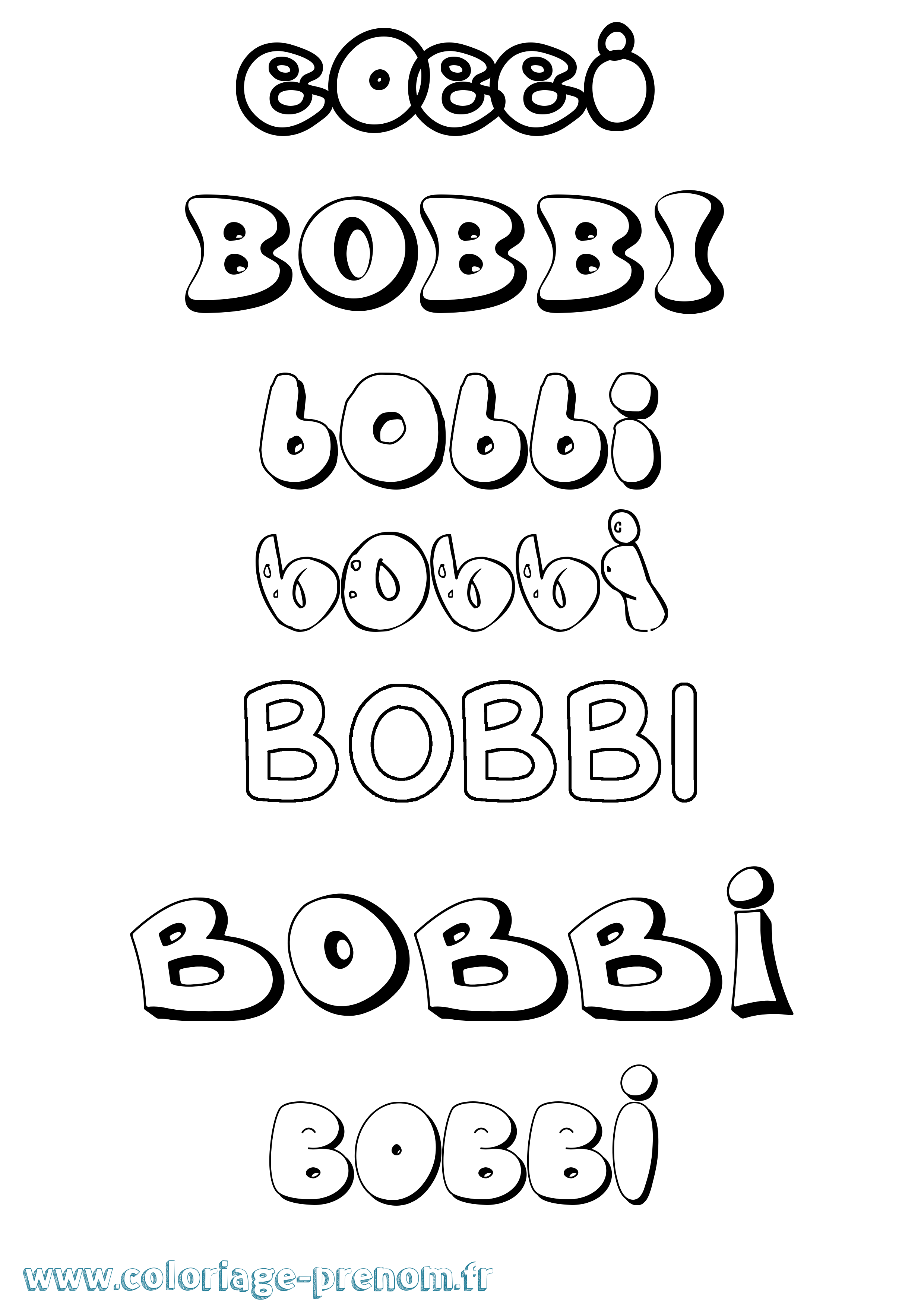 Coloriage prénom Bobbi Bubble