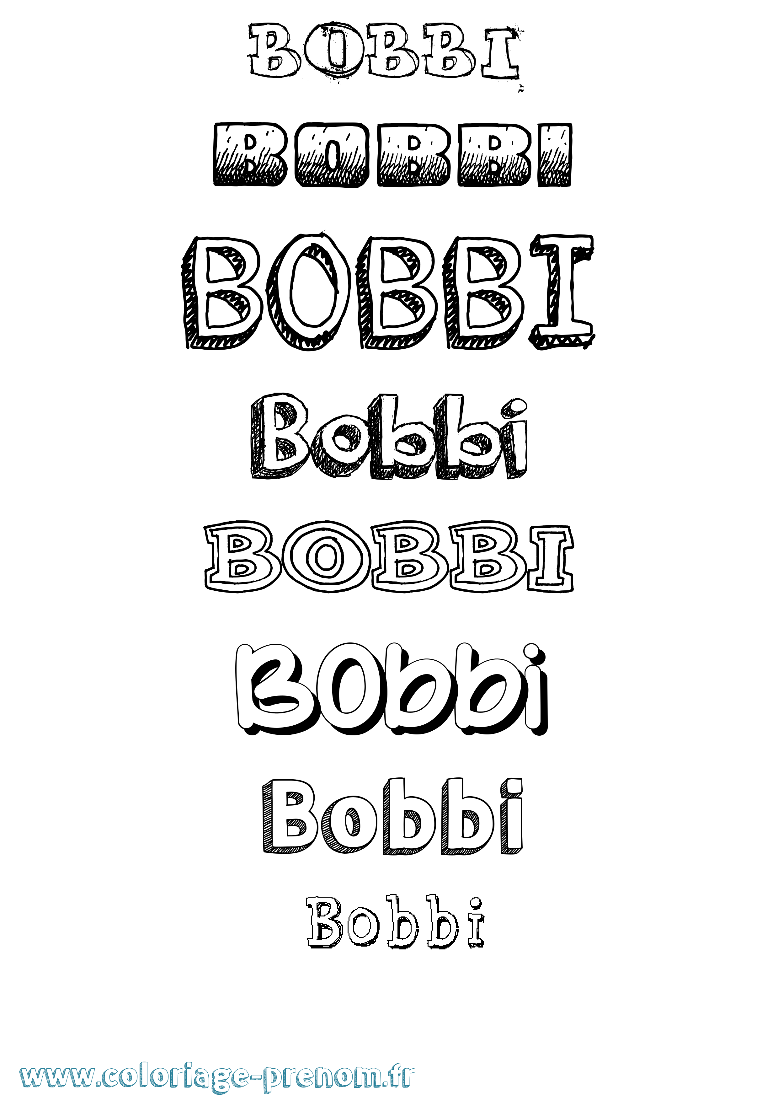Coloriage prénom Bobbi Dessiné