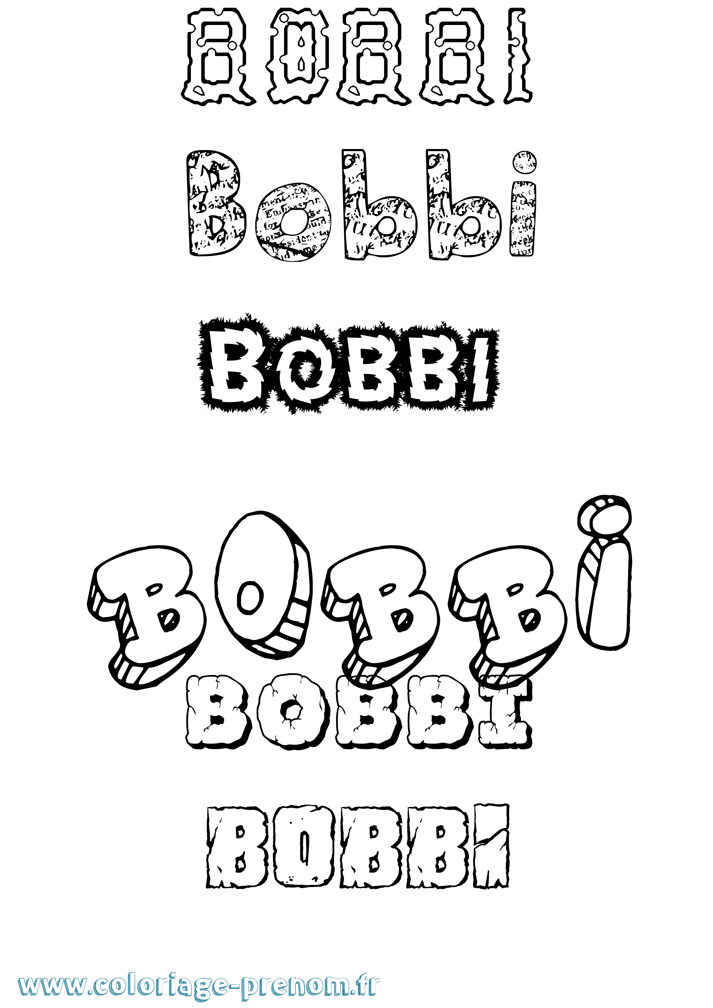 Coloriage prénom Bobbi Destructuré