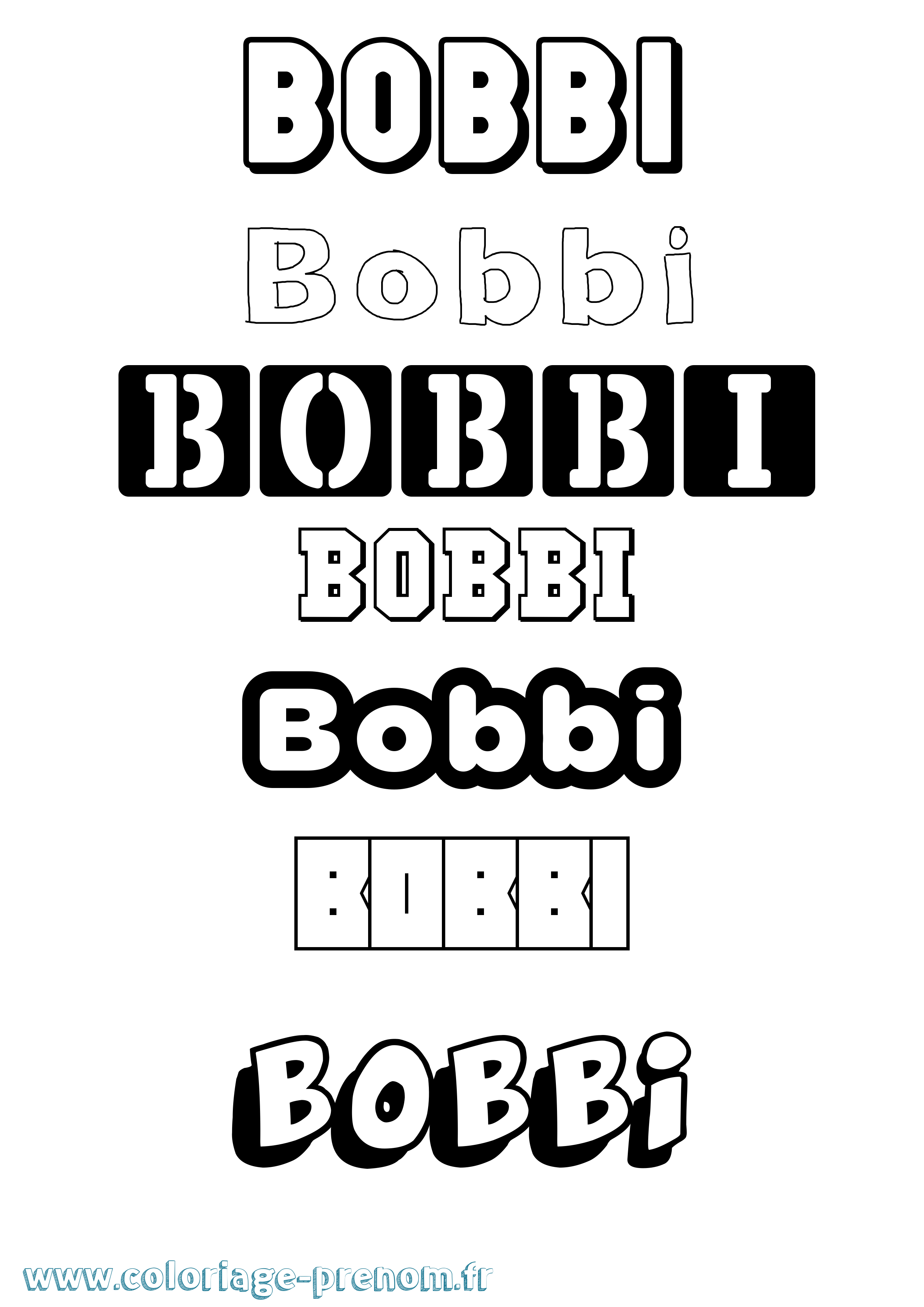 Coloriage prénom Bobbi Simple