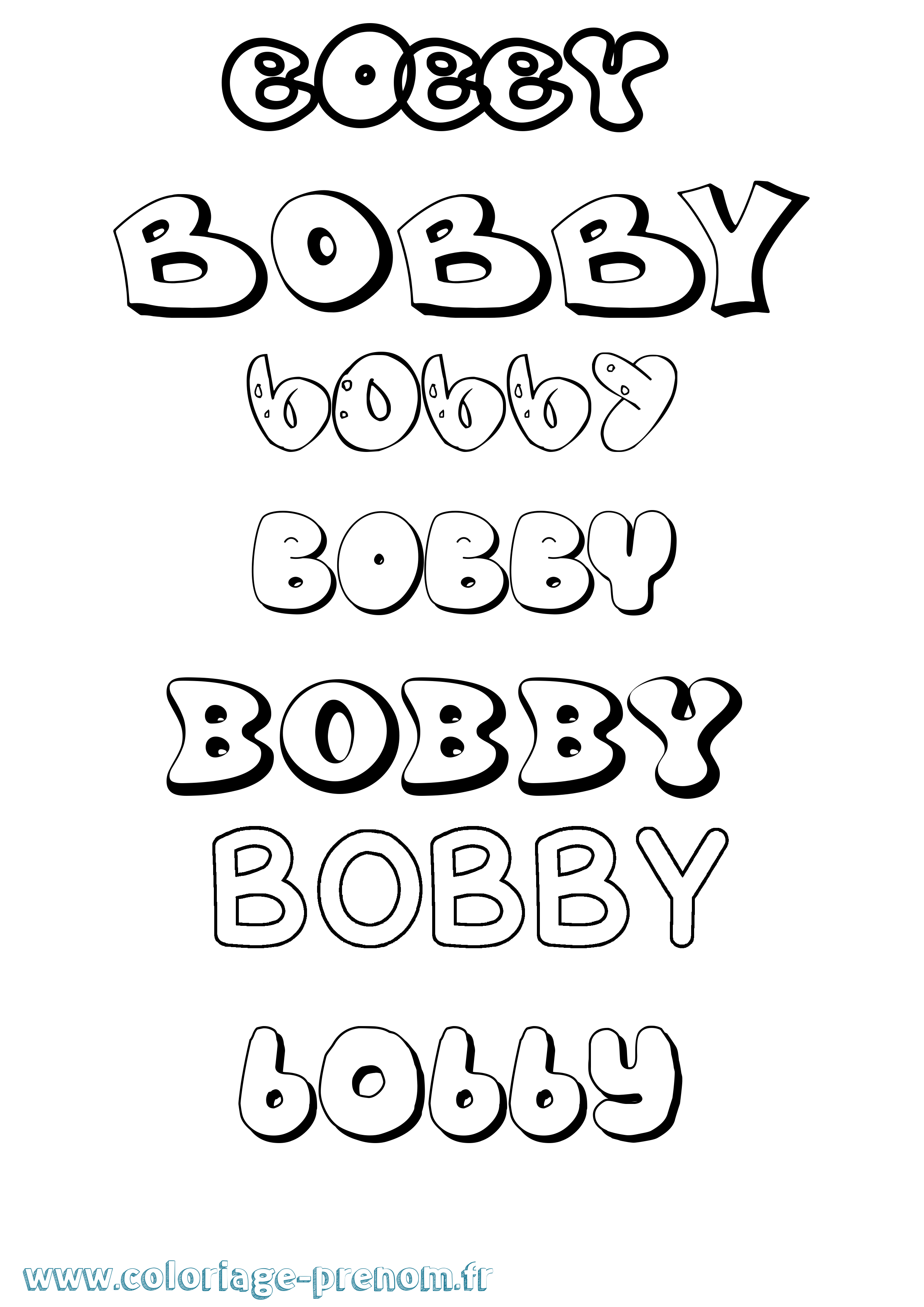 Coloriage prénom Bobby Bubble