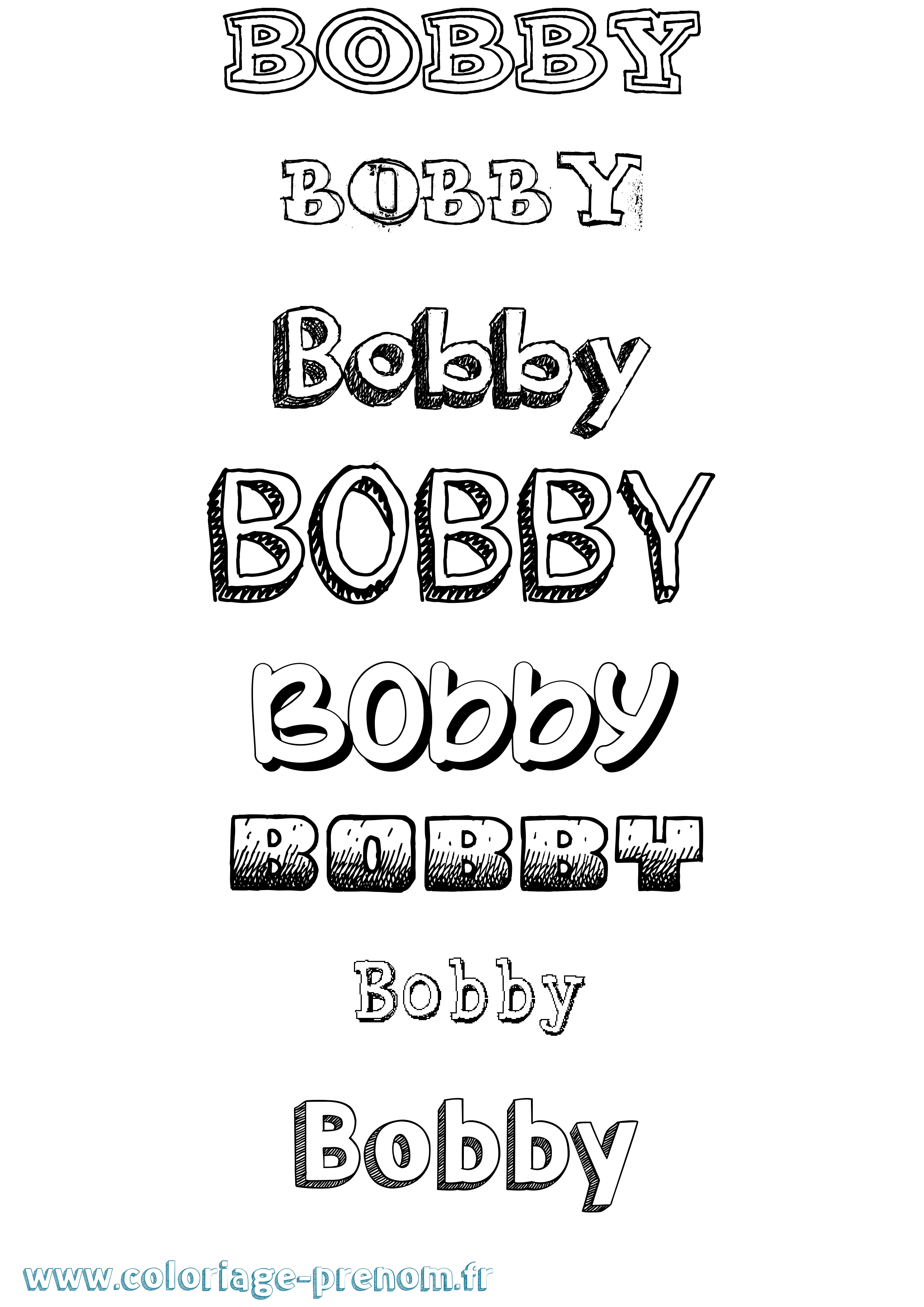 Coloriage prénom Bobby Dessiné