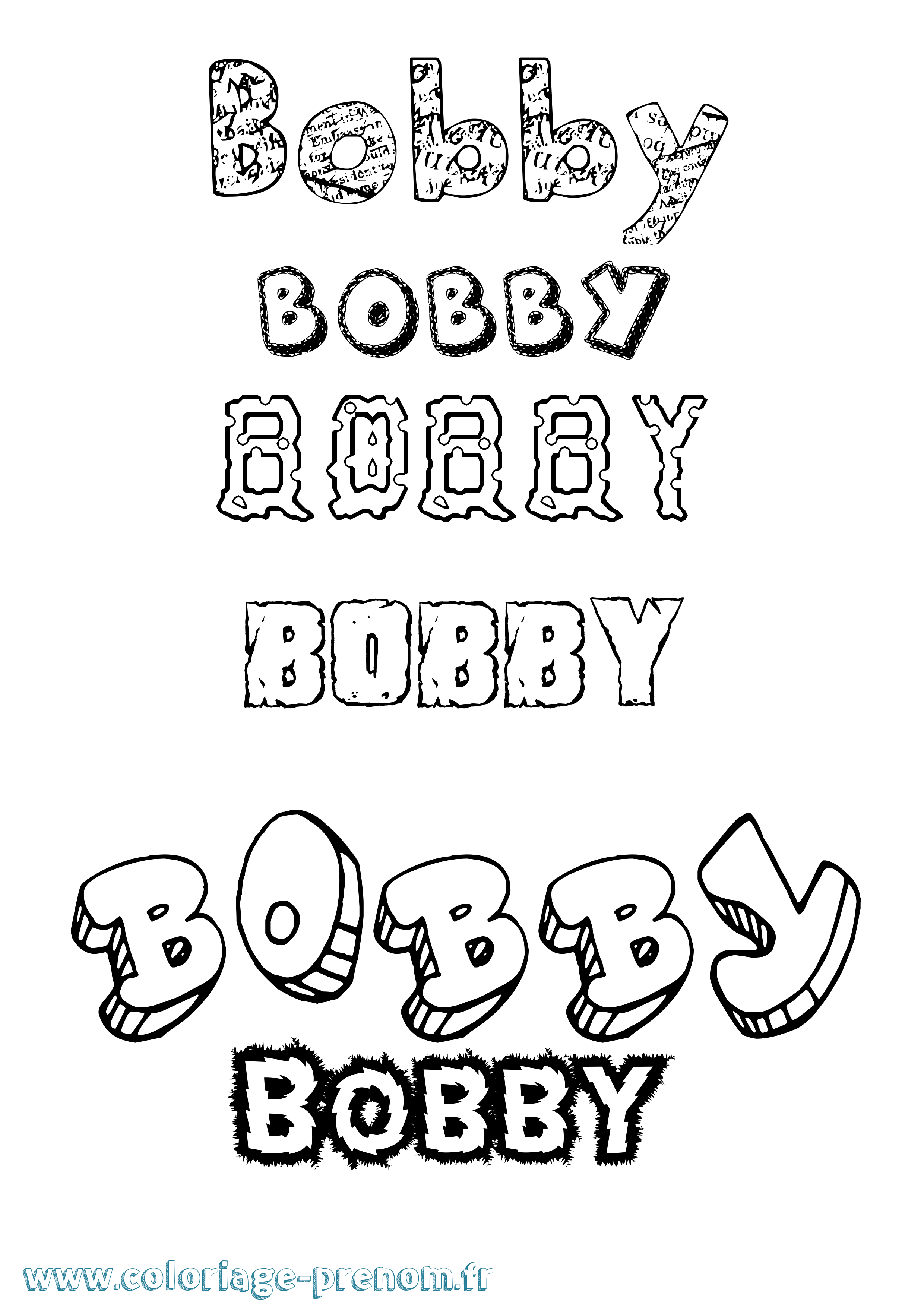 Coloriage prénom Bobby Destructuré