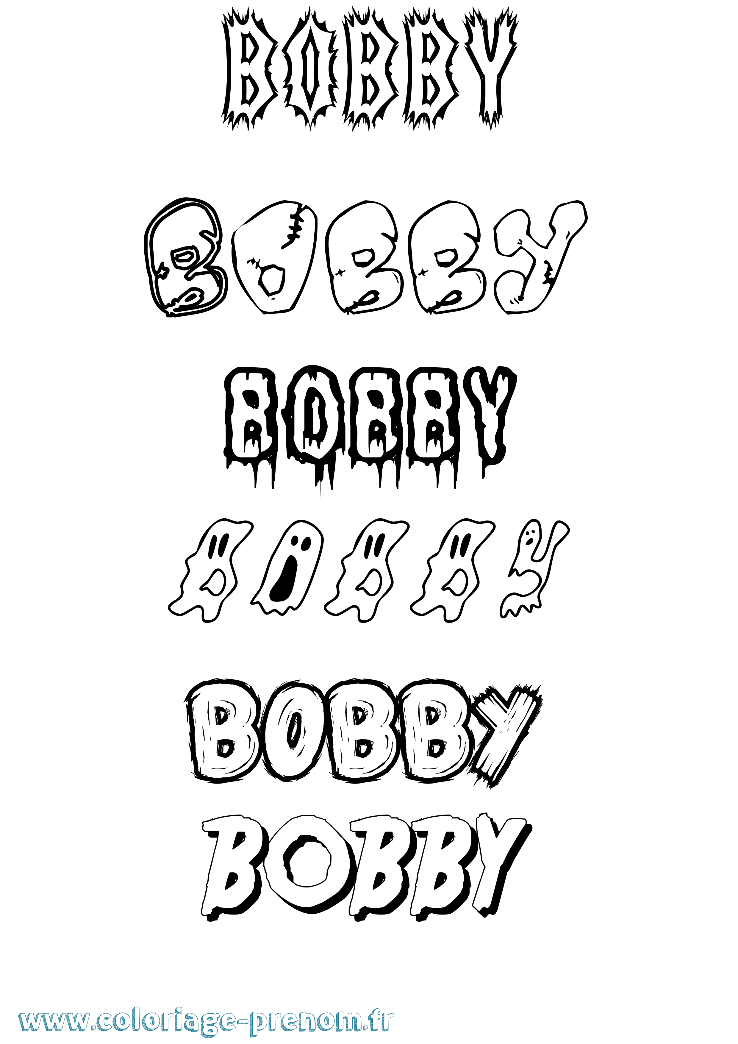 Coloriage prénom Bobby Frisson