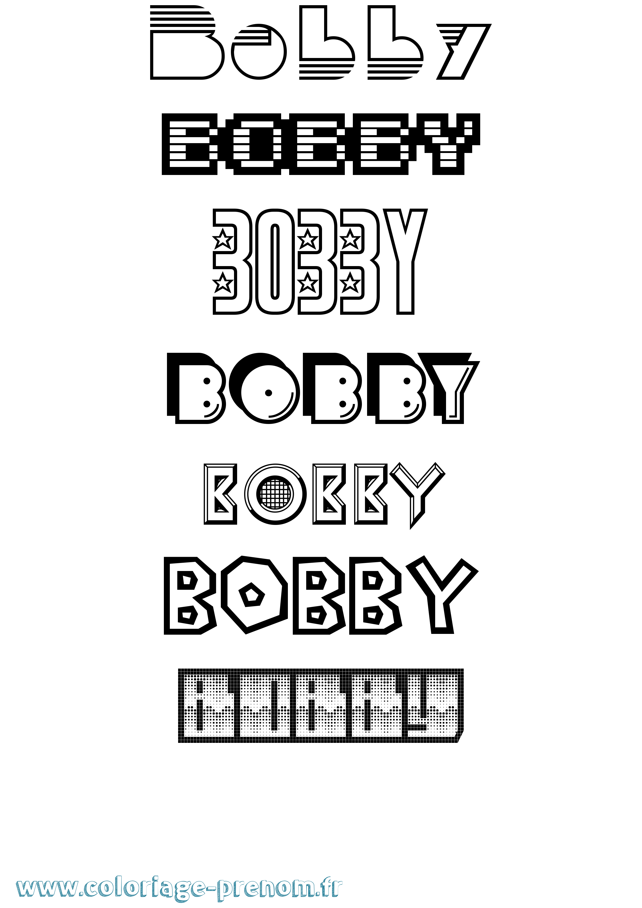 Coloriage prénom Bobby Jeux Vidéos