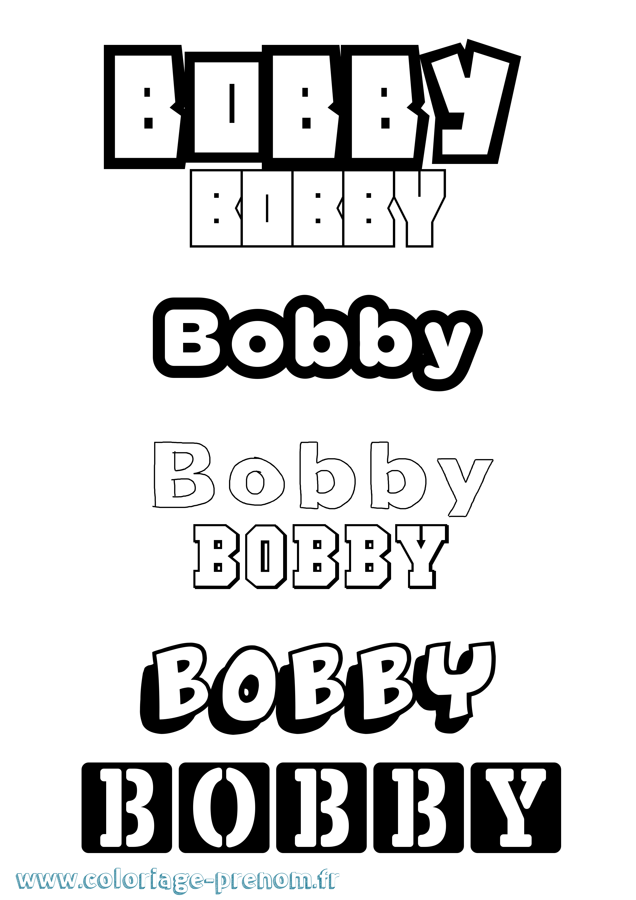 Coloriage prénom Bobby Simple