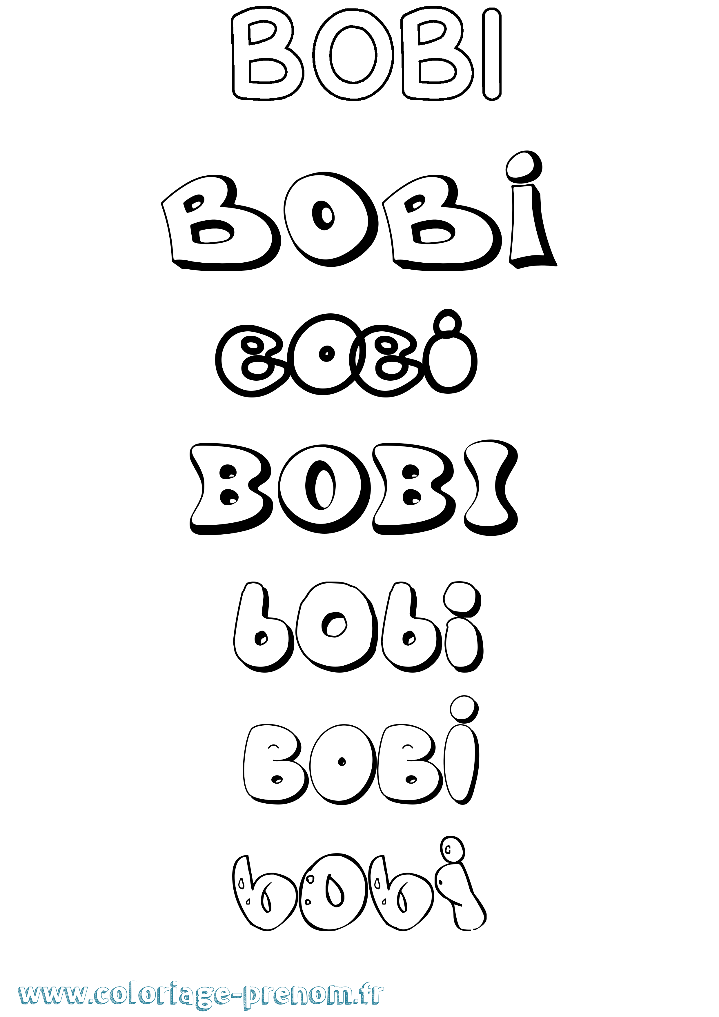 Coloriage prénom Bobi Bubble
