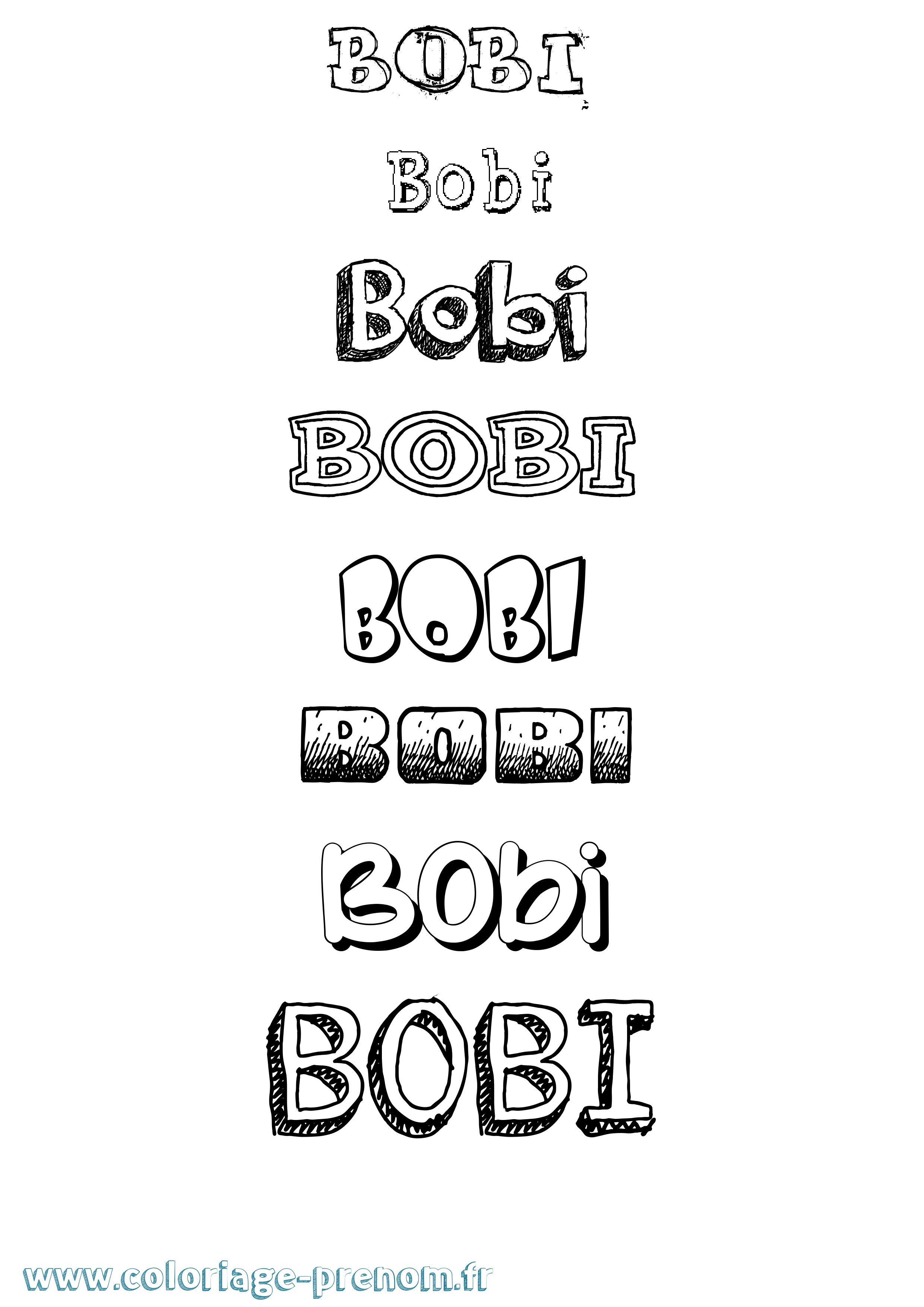 Coloriage prénom Bobi Dessiné