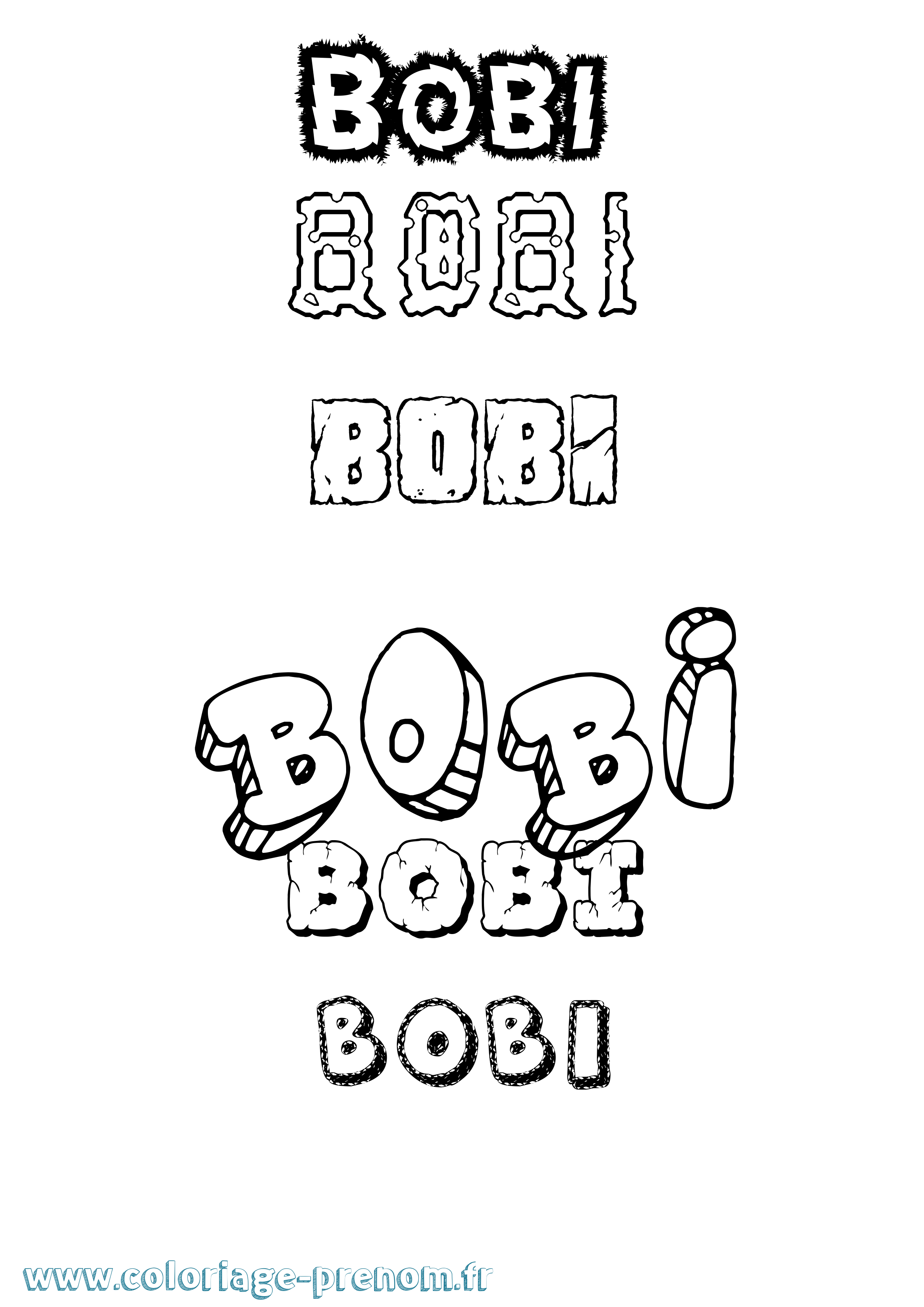 Coloriage prénom Bobi Destructuré