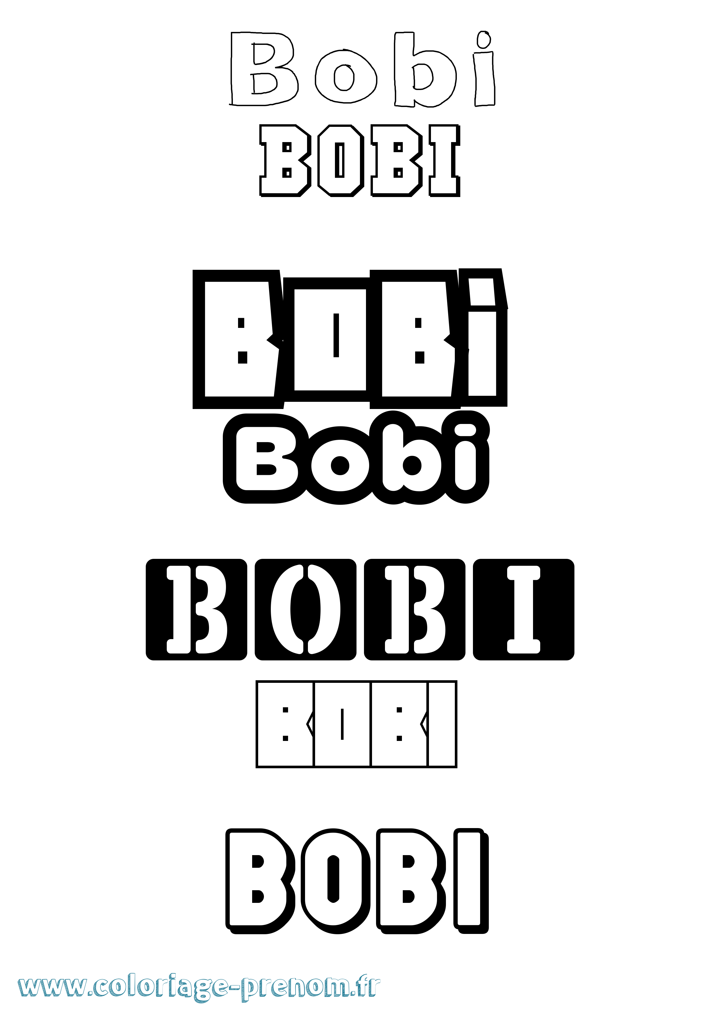 Coloriage prénom Bobi Simple