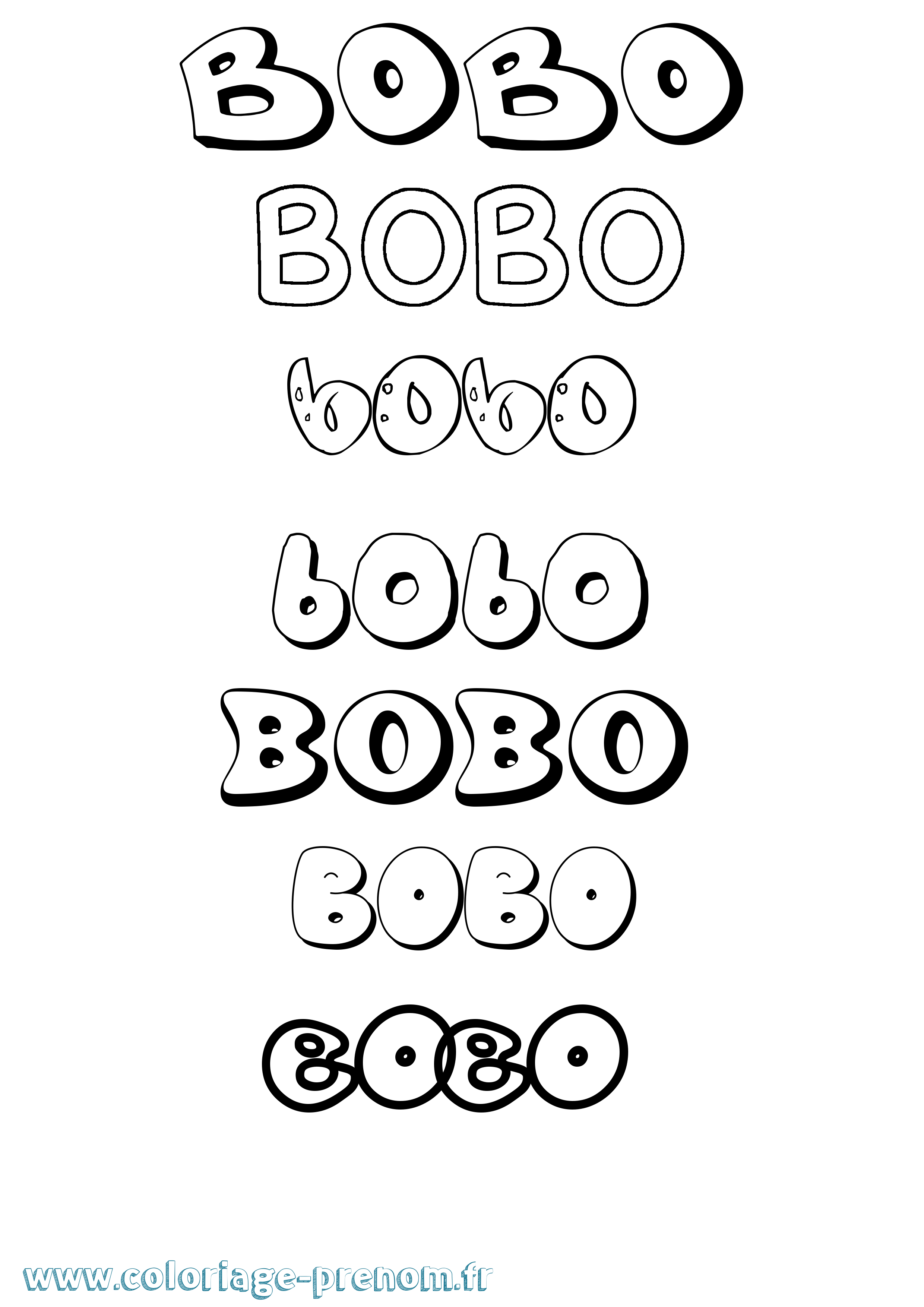 Coloriage prénom Bobo Bubble