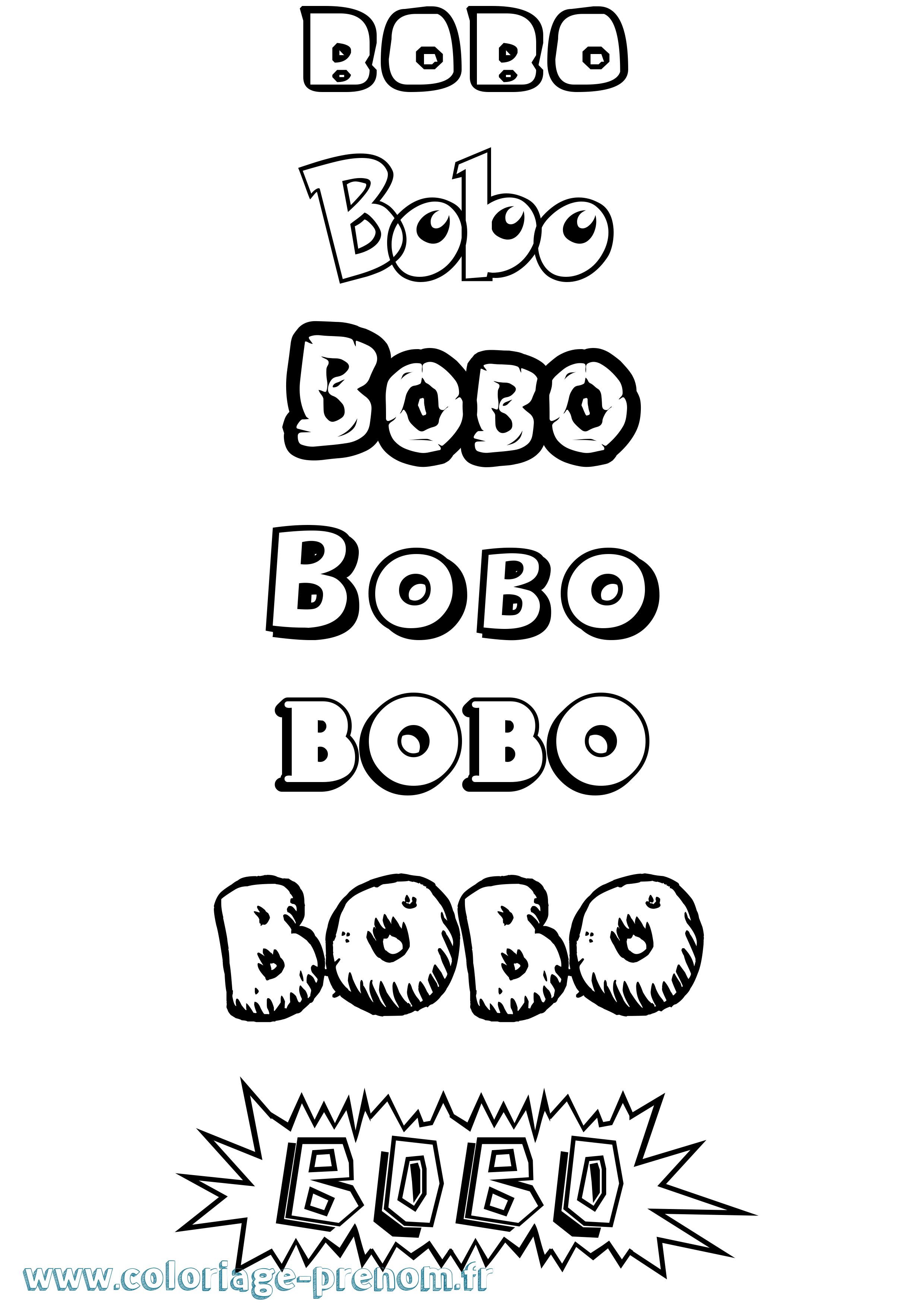 Coloriage prénom Bobo Dessin Animé