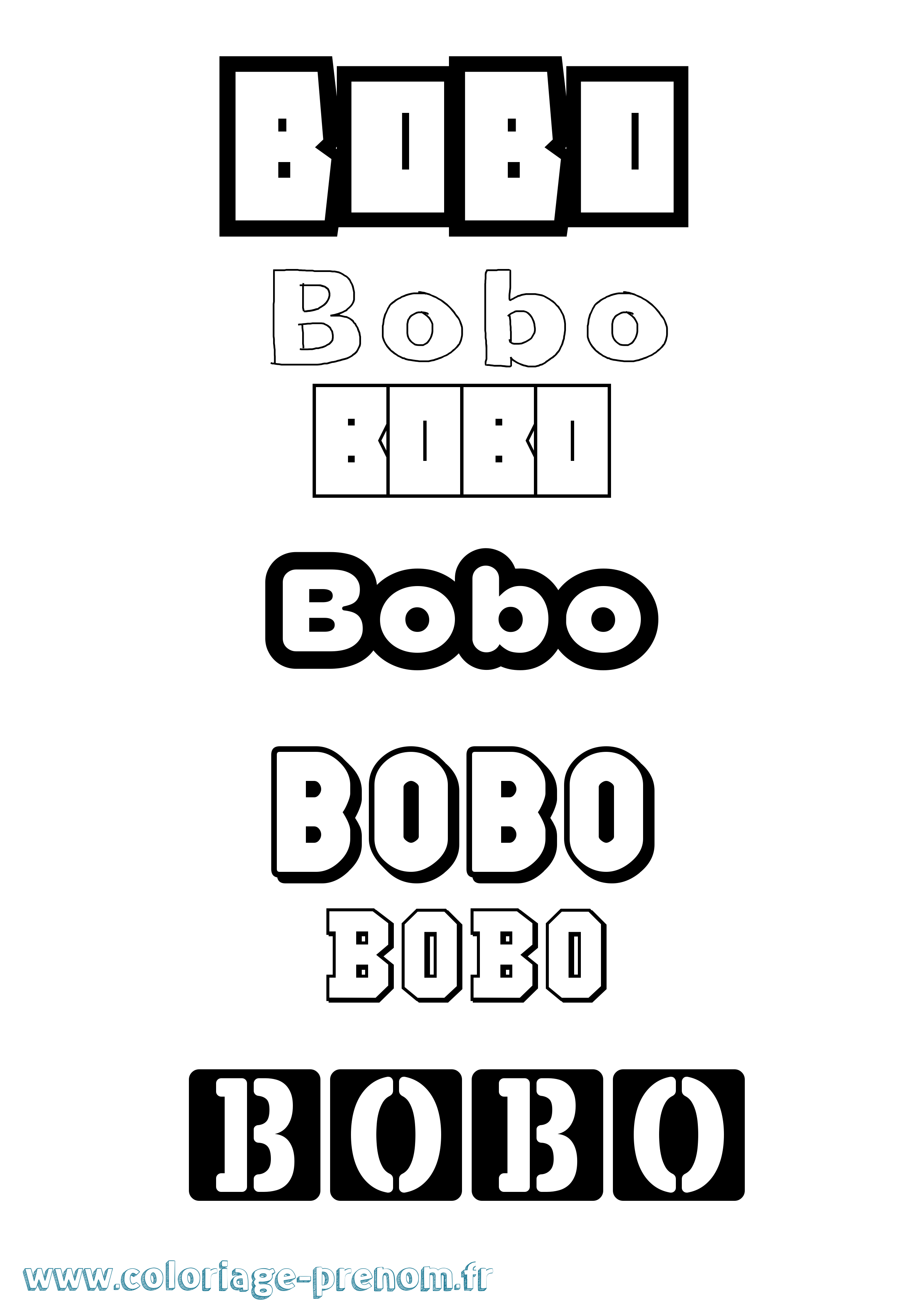 Coloriage prénom Bobo Simple
