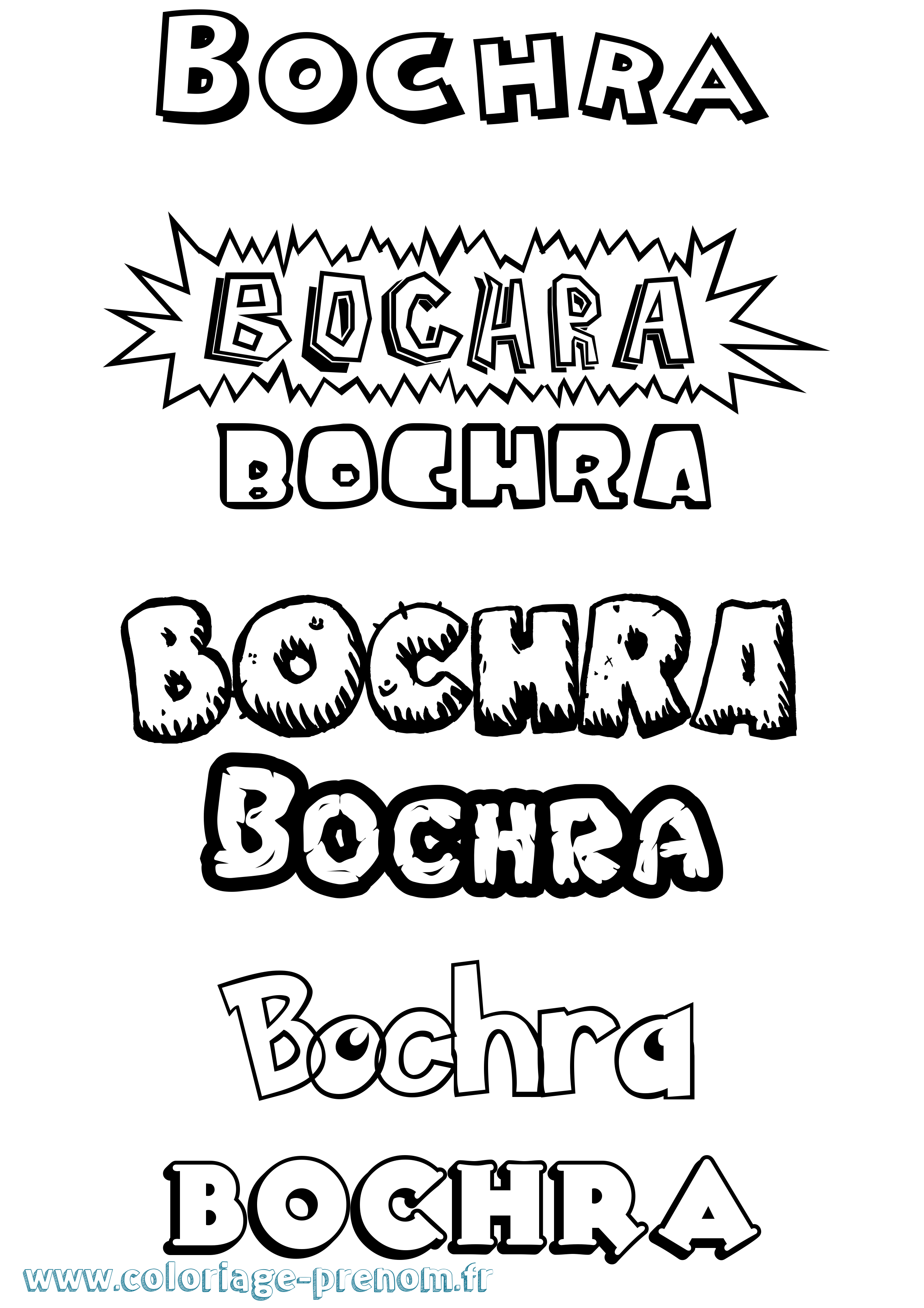 Coloriage prénom Bochra Dessin Animé