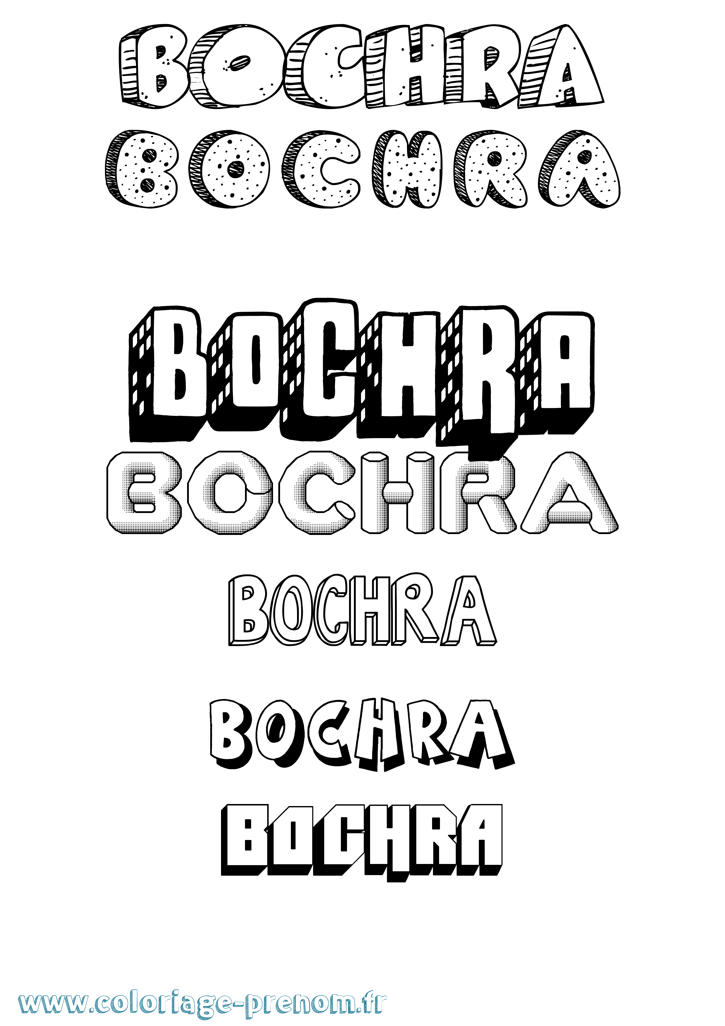 Coloriage prénom Bochra Effet 3D