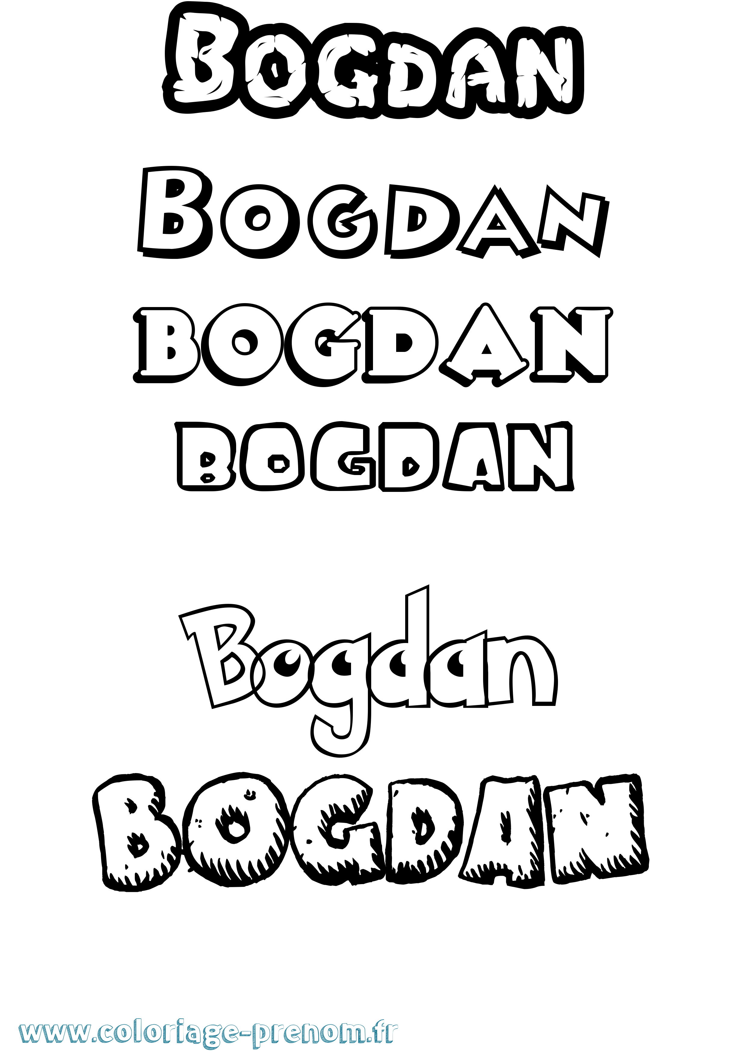Coloriage prénom Bogdan Dessin Animé
