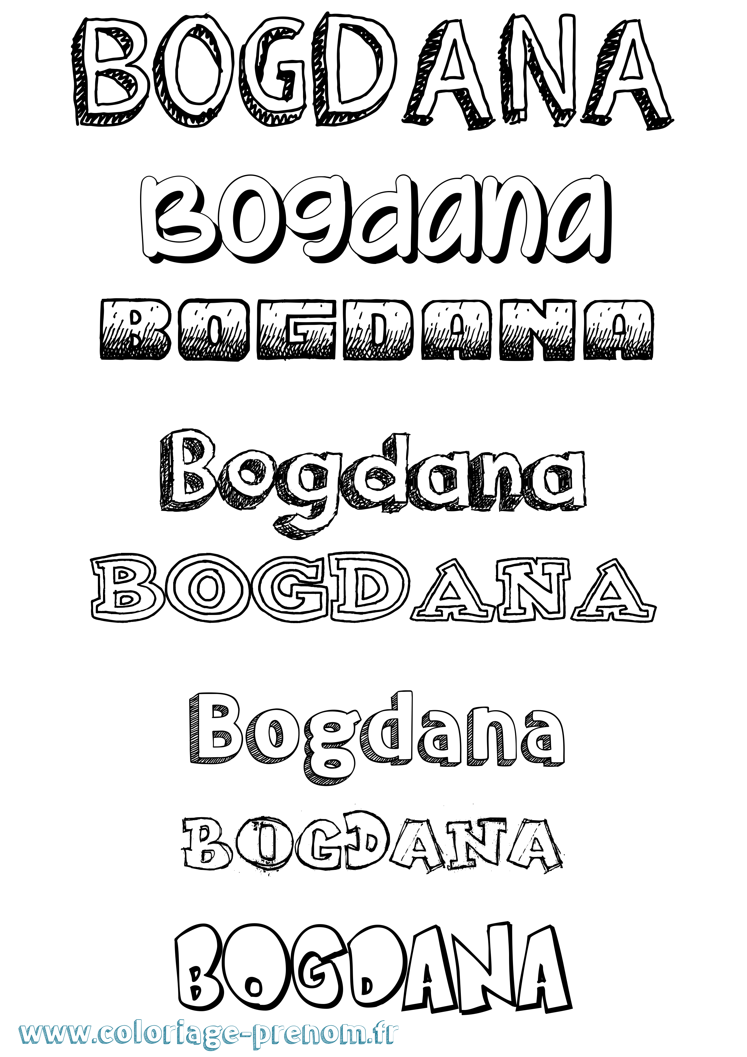 Coloriage Bogdana Dessiné Coloriage prénom Bogdana Dessiné