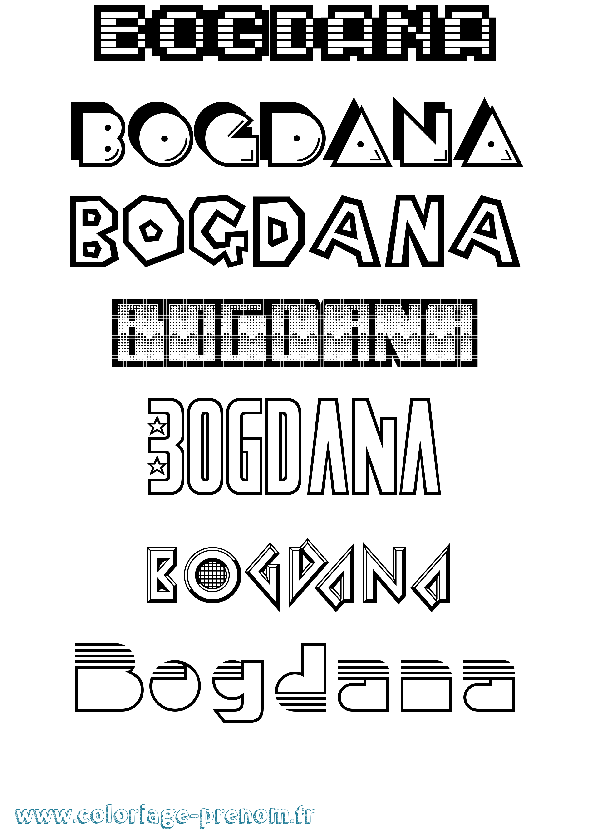 Coloriage Bogdana Jeux Vidéos Coloriage prénom Bogdana Jeux Vidéos