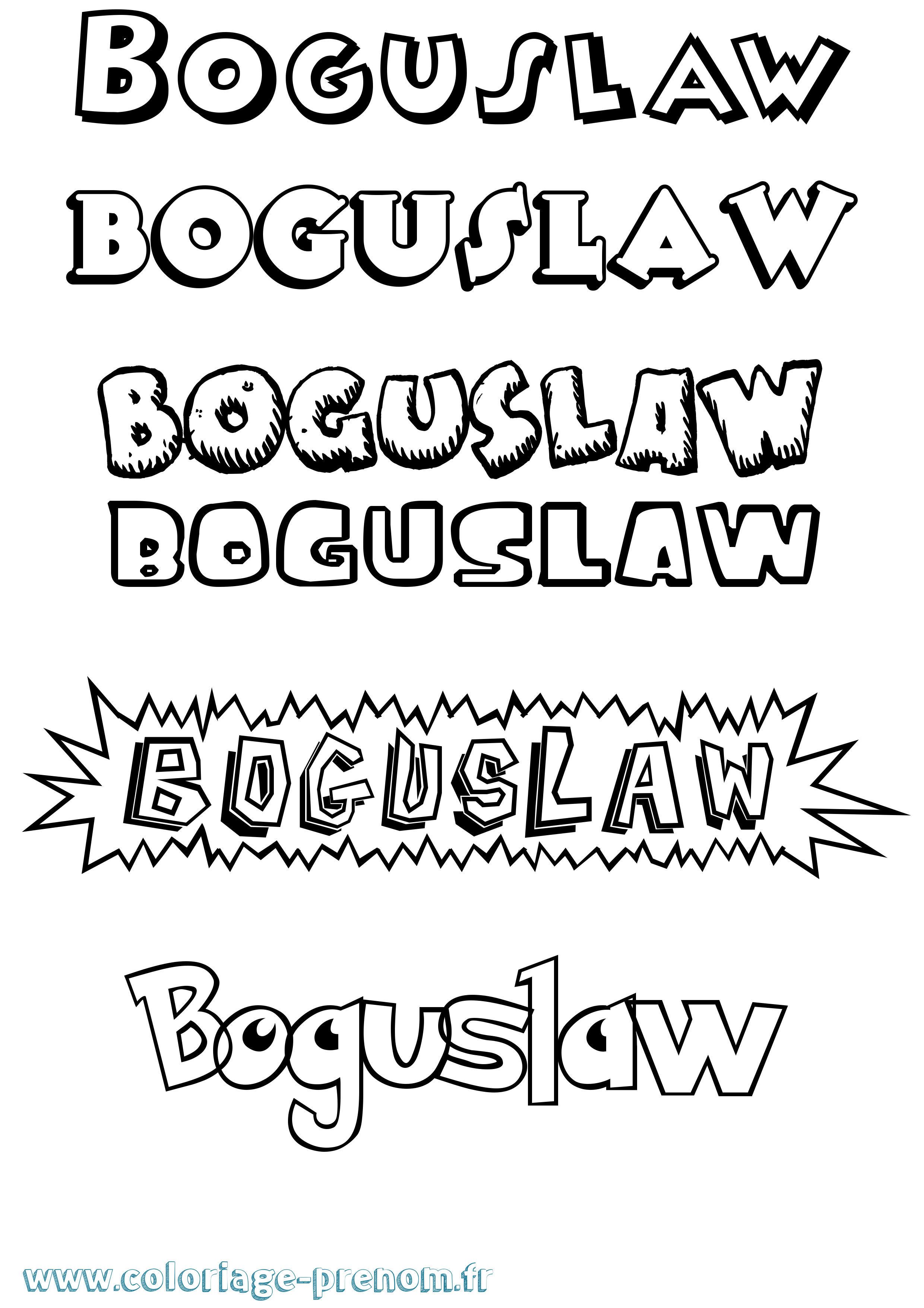 Coloriage Boguslaw Dessin Animé Coloriage prénom Boguslaw Dessin Animé