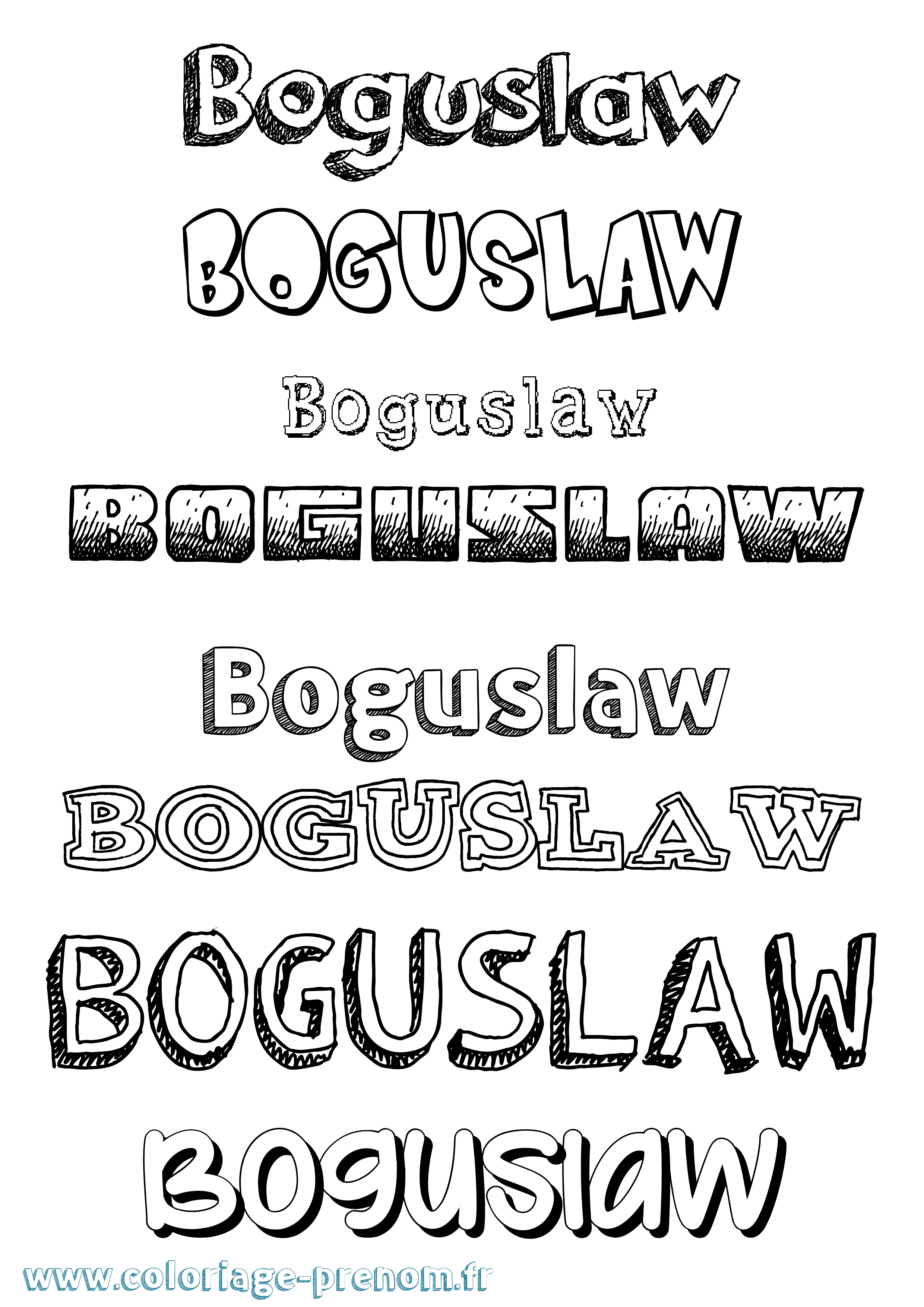 Coloriage prénom Boguslaw Dessiné