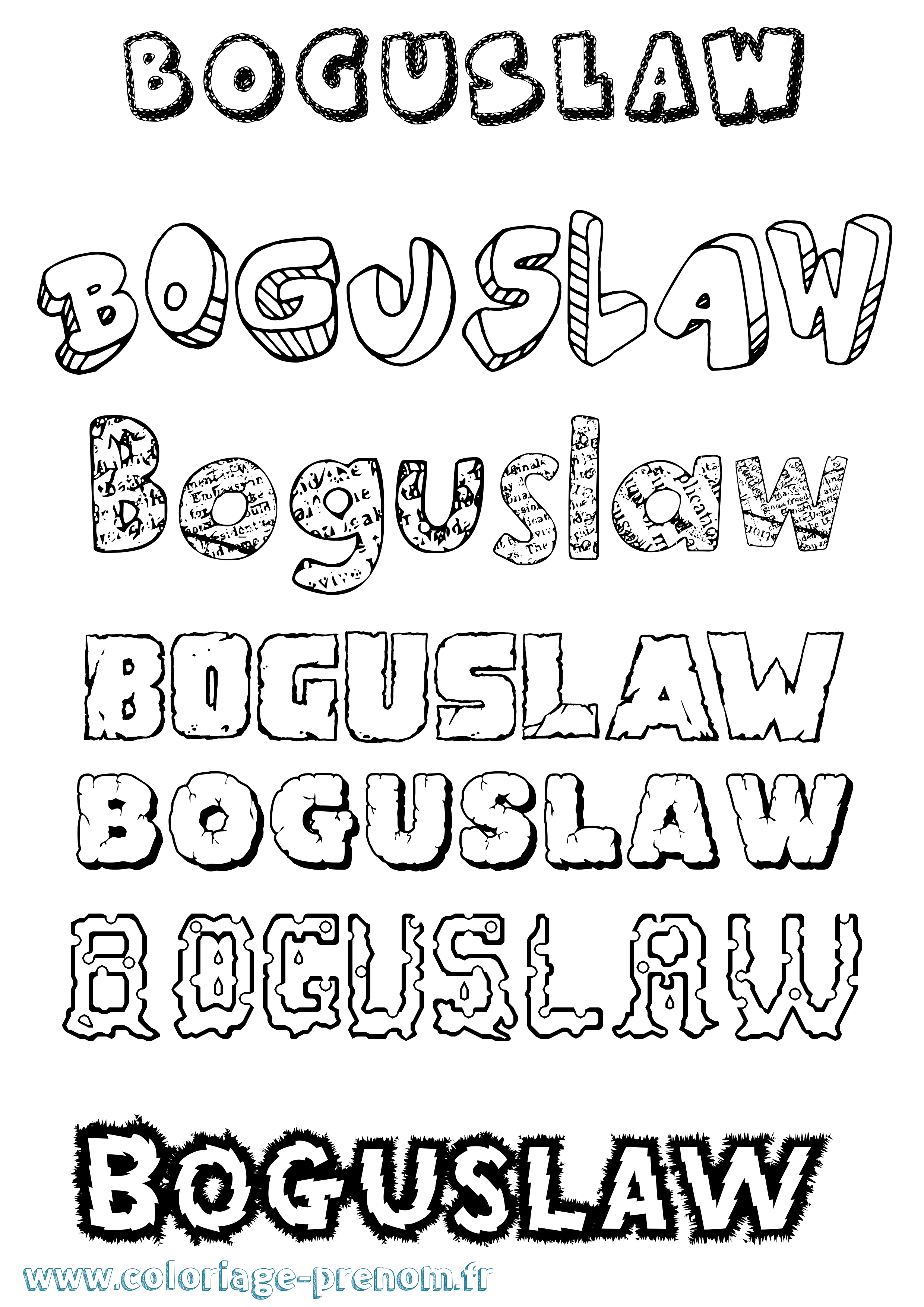 Coloriage prénom Boguslaw Destructuré