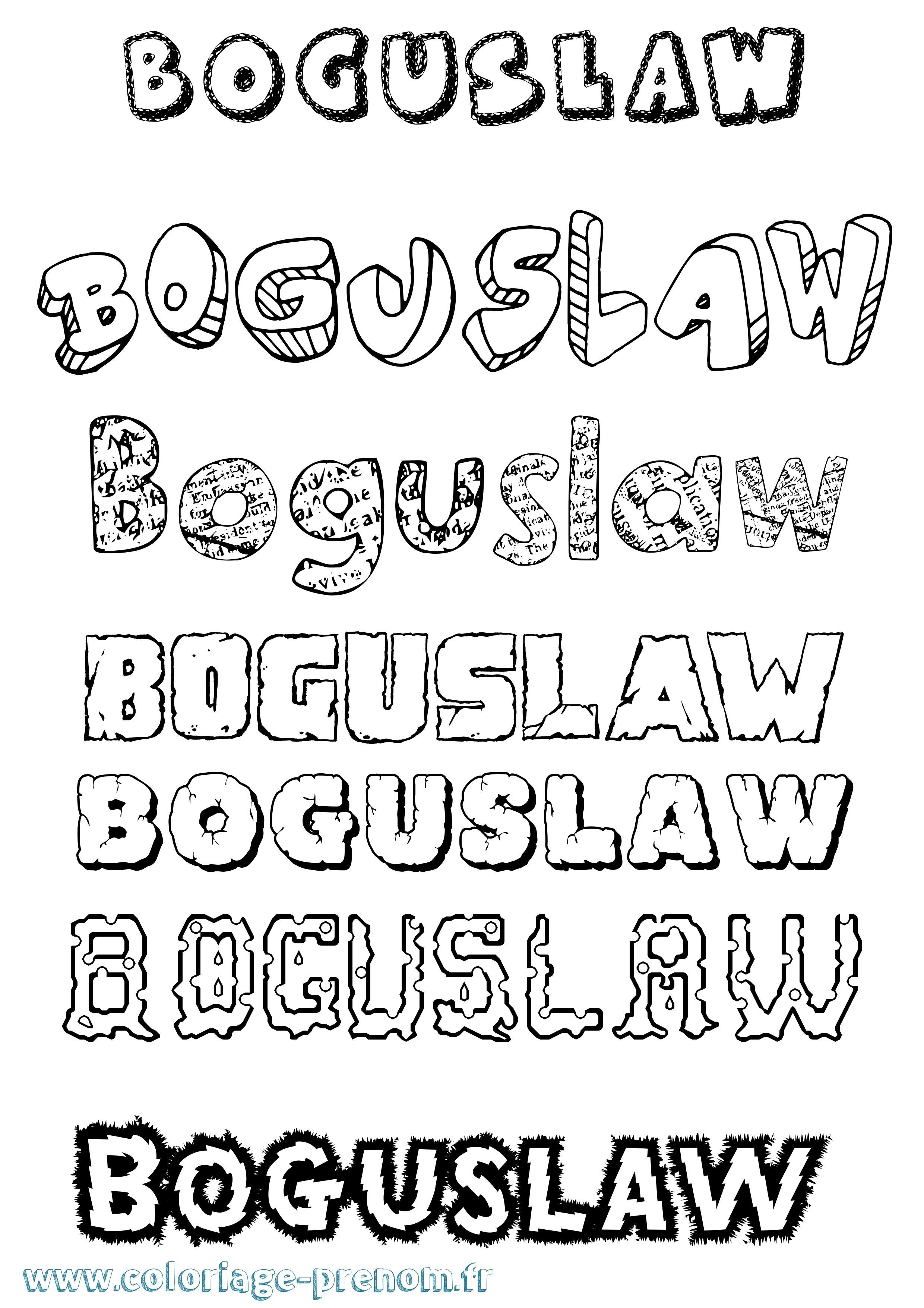 Coloriage Boguslaw Destructuré Coloriage prénom Boguslaw Destructuré